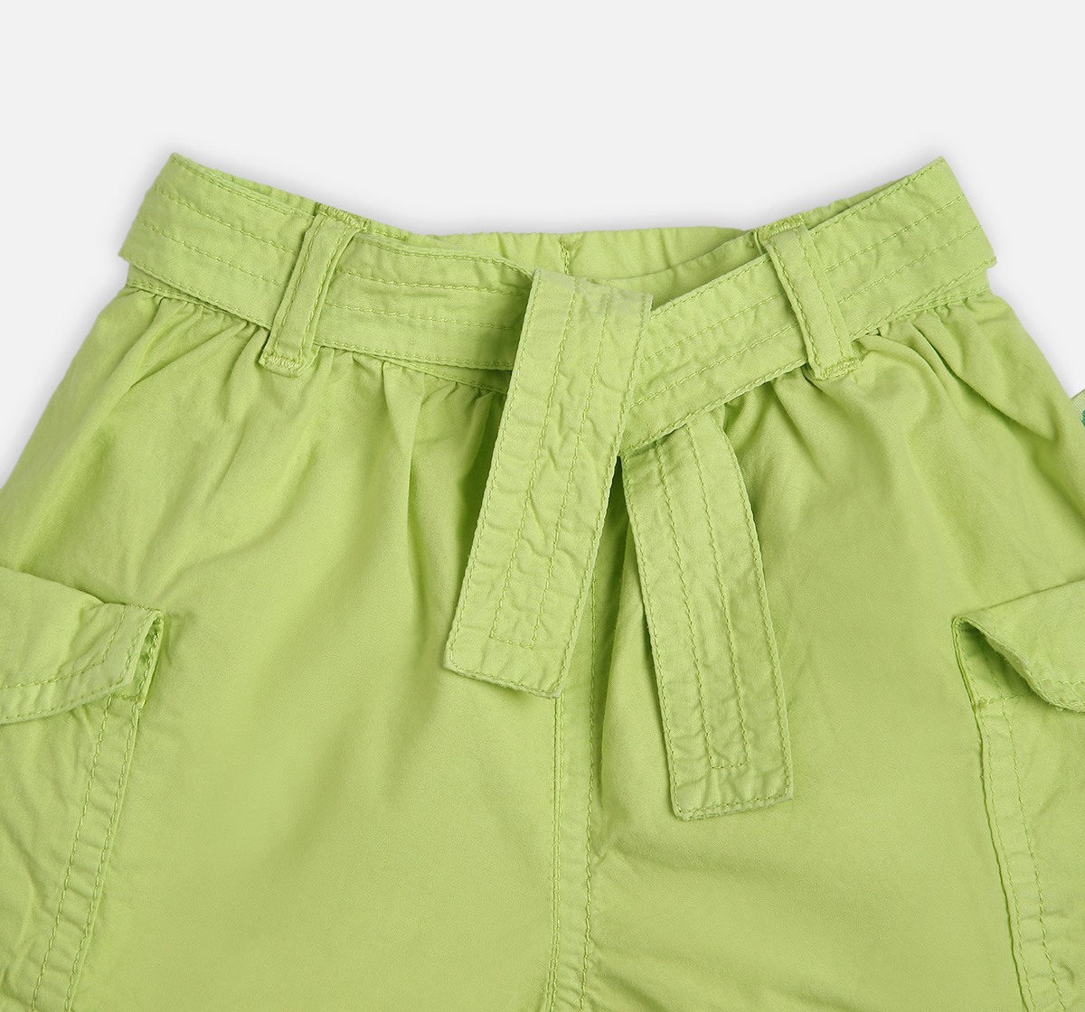 Infant Girls Tie Up Shorts Green