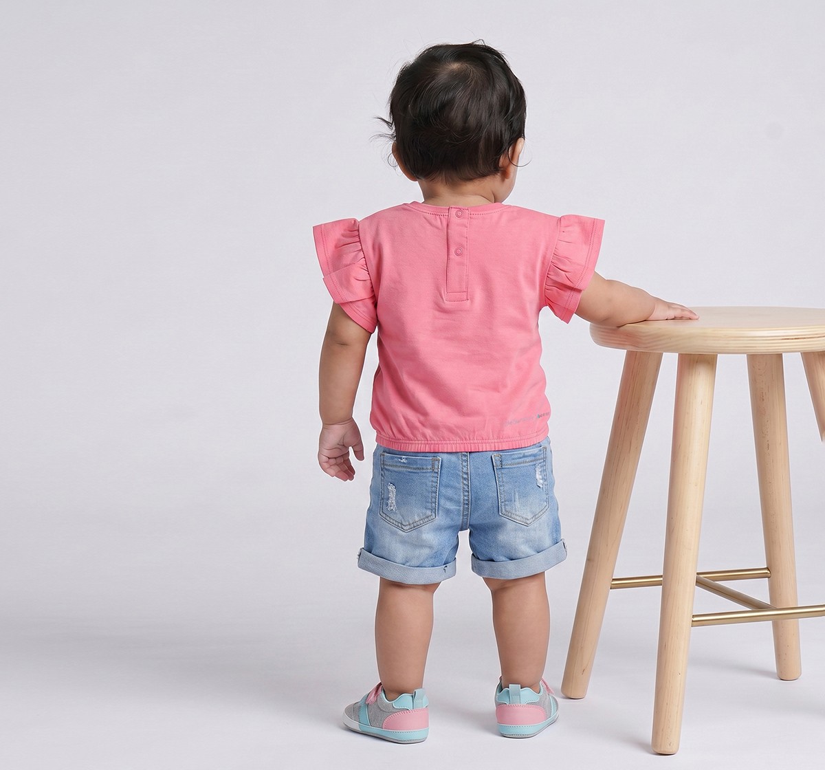 Infant Girls Pink "Collect Memories" Ruffle Sleeve T-Shirt