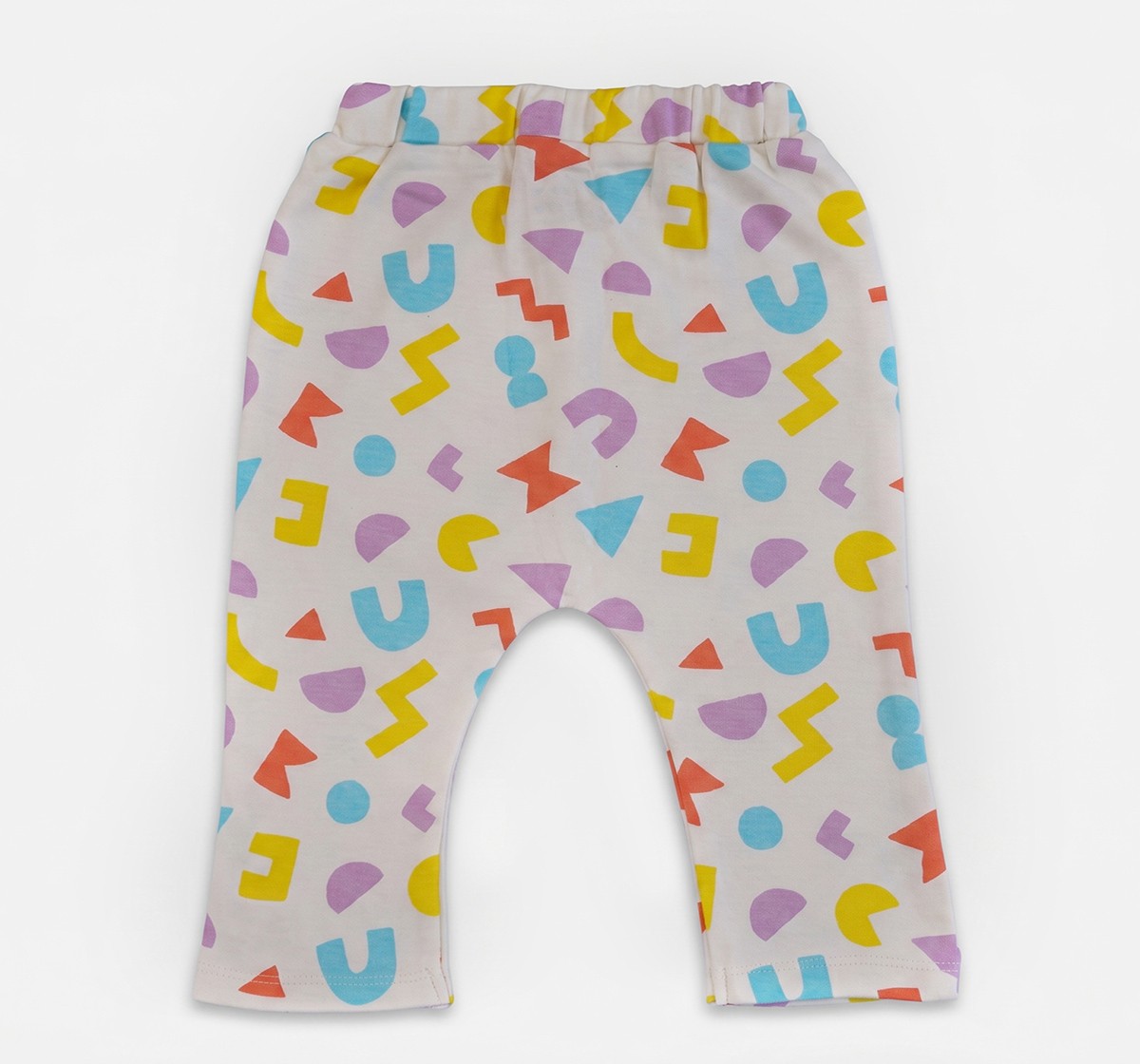 Unisex Baby Organic Cotton Jogger Pants Pack (2-Piece) – Pastel Yellow & Geometric Print Mix