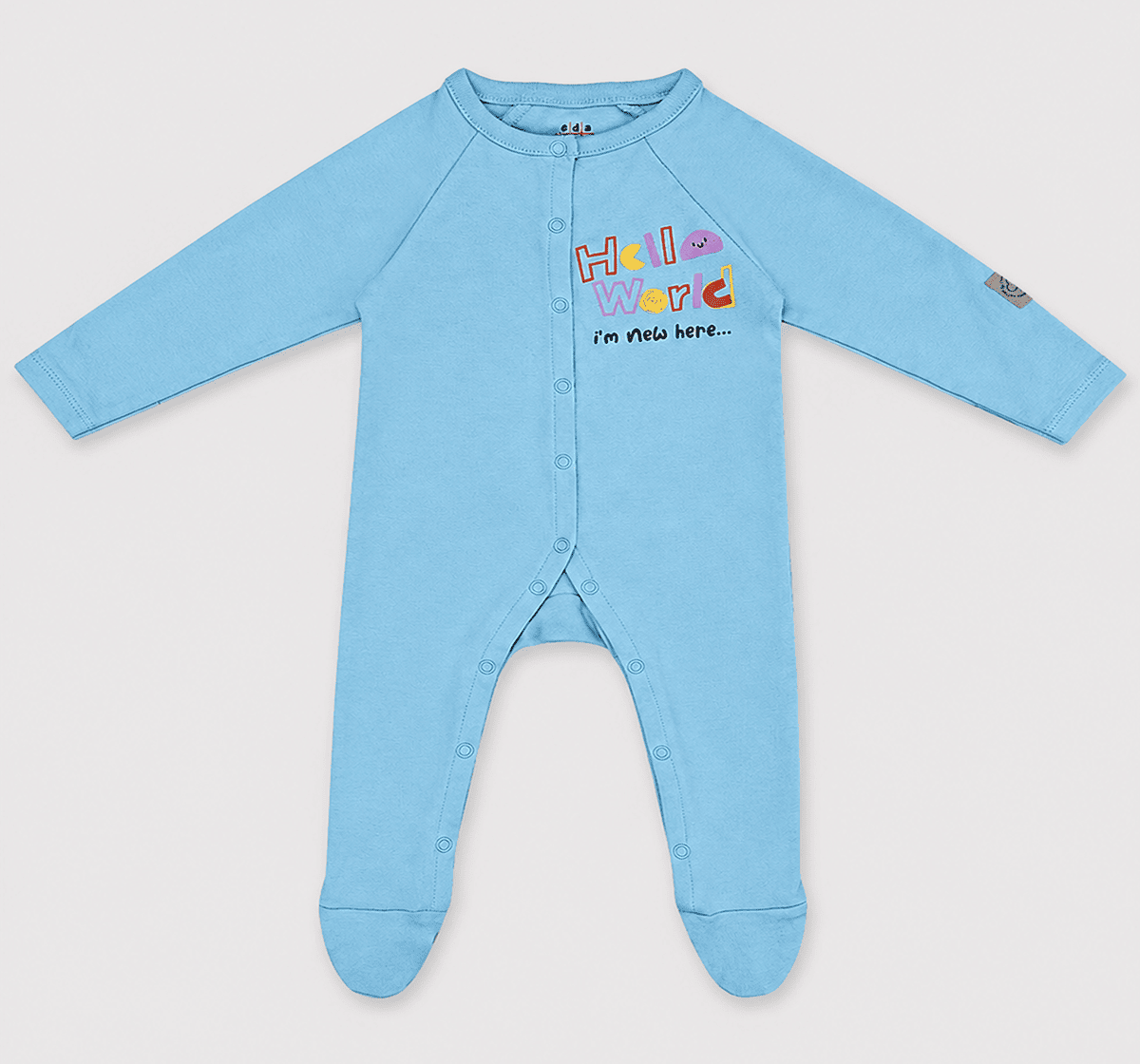 Unisex Baby Long-Sleeve Full-Length Footed Sleepsuit Pack (2-Piece) – Sky Blue & Yellow Geometric Print Mix