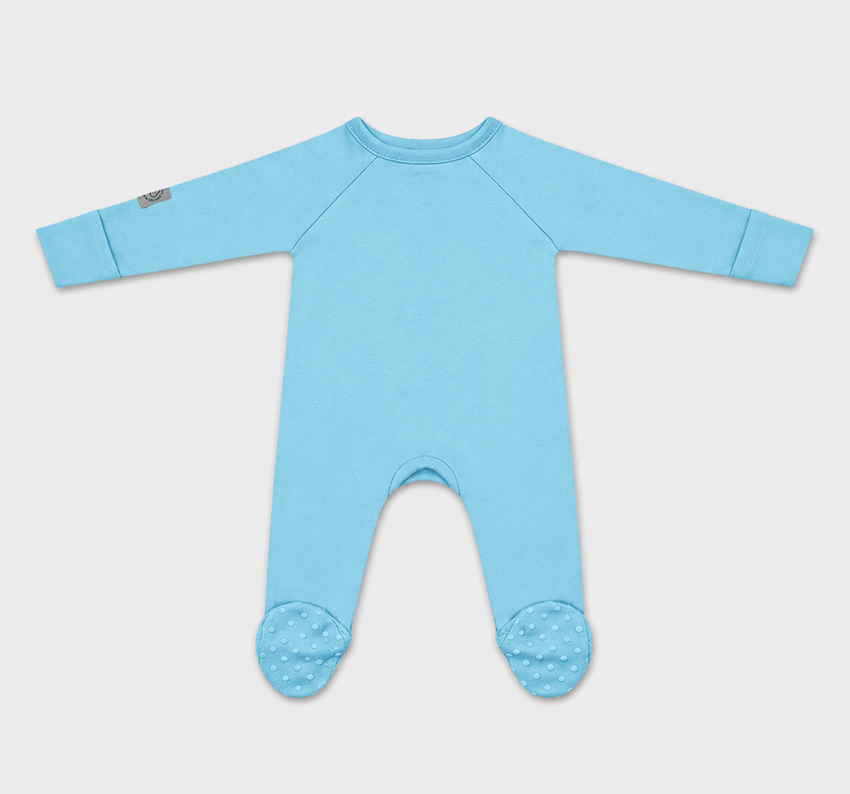 Unisex Baby Long-Sleeve Full-Length Footed Sleepsuit Pack (2-Piece) – Sky Blue & Yellow Geometric Print Mix