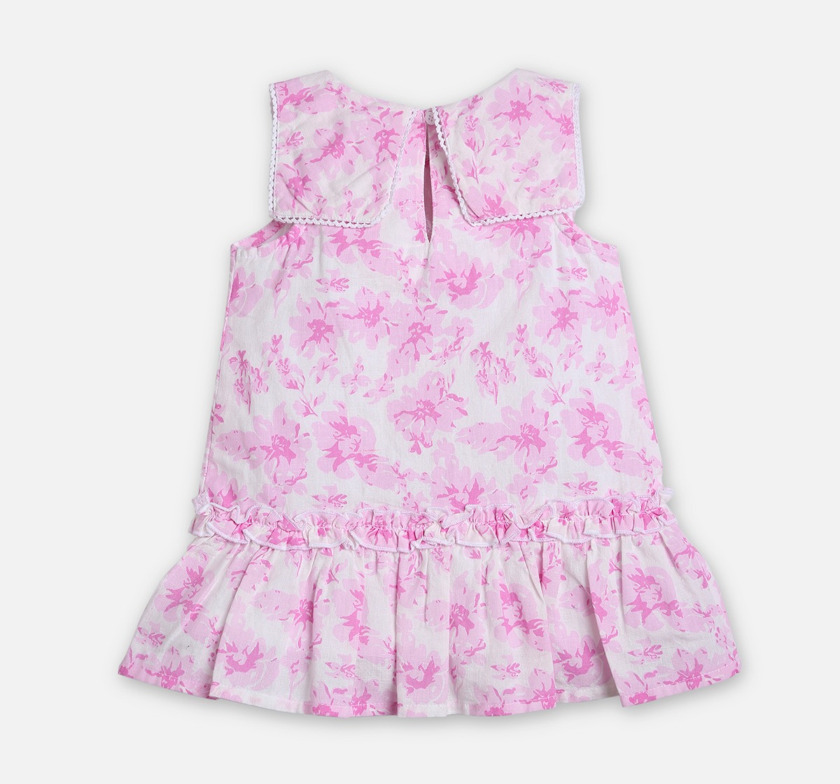 Infant Girls Printed Dress with Bloomer Multicolor