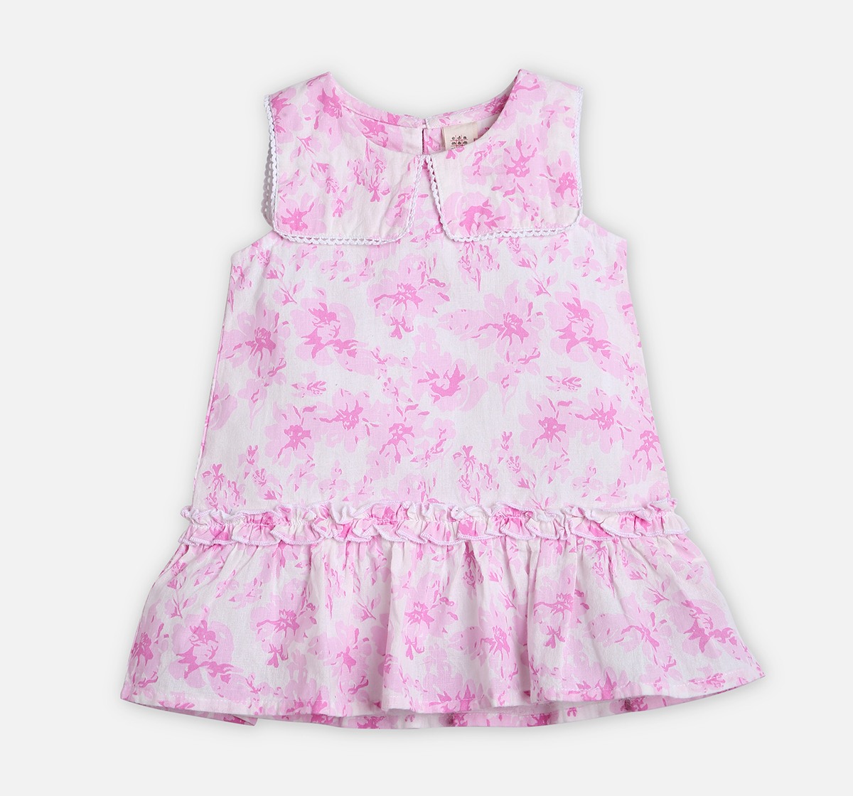 Infant Girls Printed Dress with Bloomer Multicolor