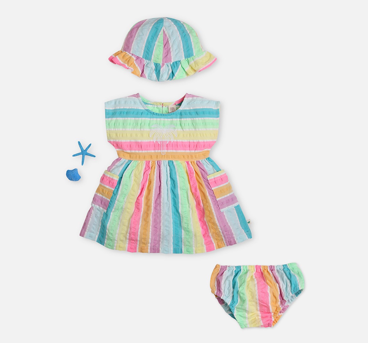 Infant Girls Embroidered Short Sleeves Dress