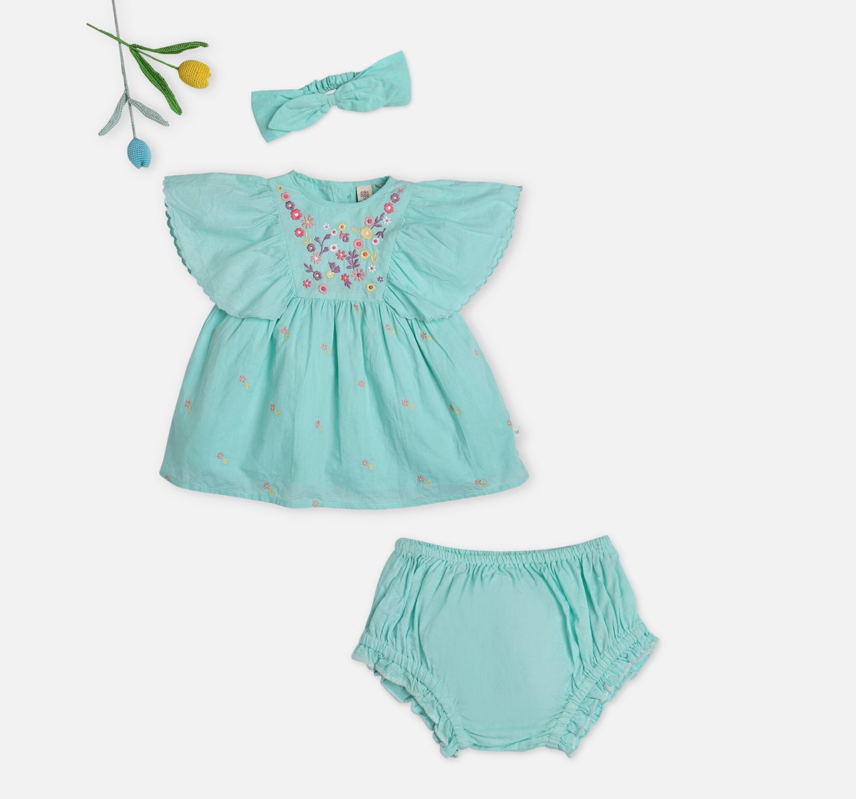 Infant Girls Embroidered Short Sleeves Dress