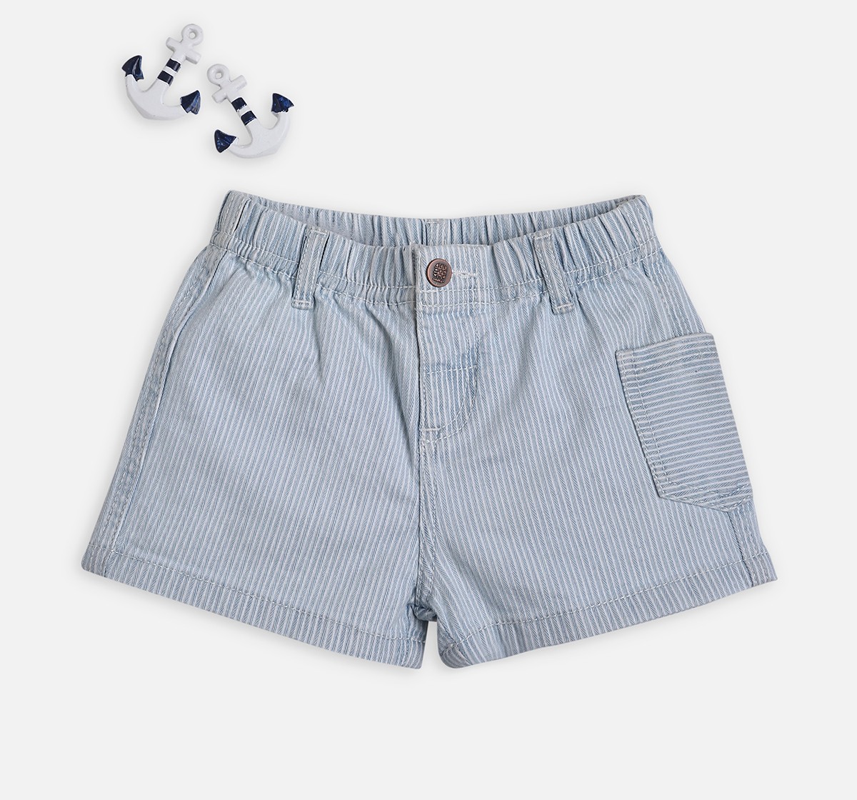 Infant Boys Multi or Variegated Stripes Denim Shorts