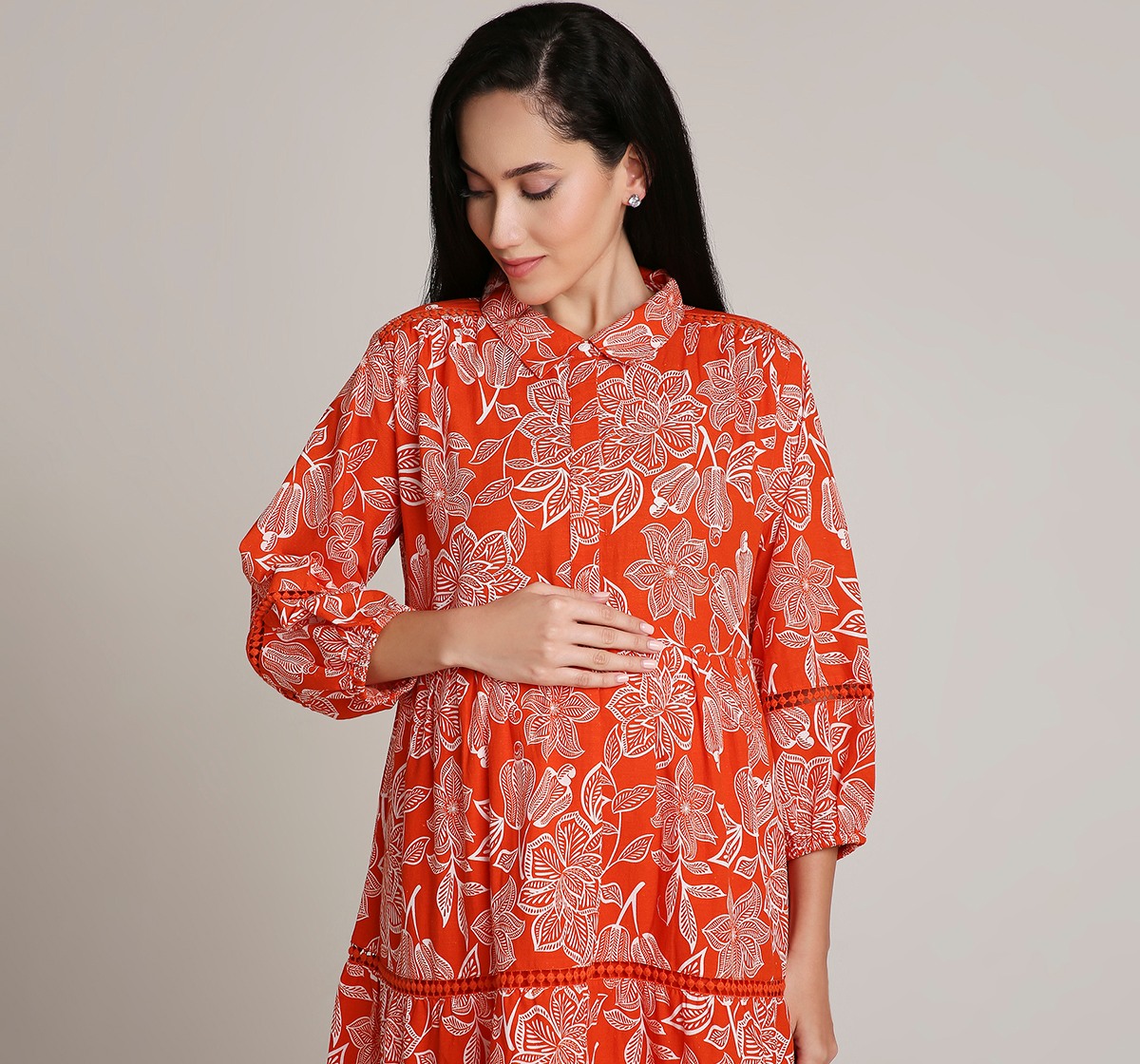 Ed-a-Mamma Maternity Printed Dress - All Over Print