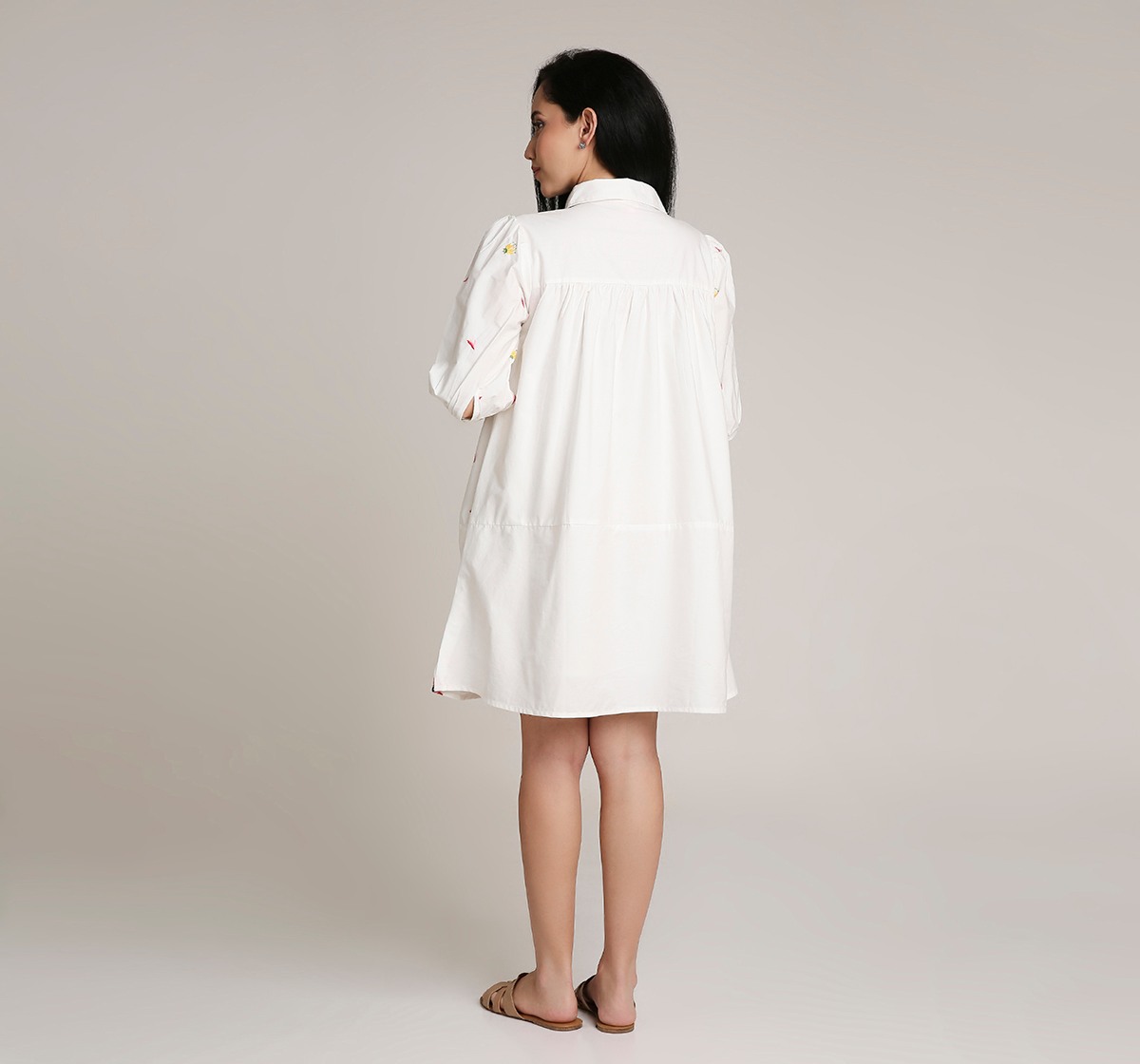 Ed-a-Mamma Floral Embroidered Maternity Dress - White