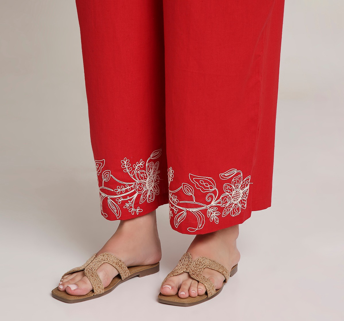 Ed-a-Mamma Embroidered Maternity Co-ord set with Embroidery - Red