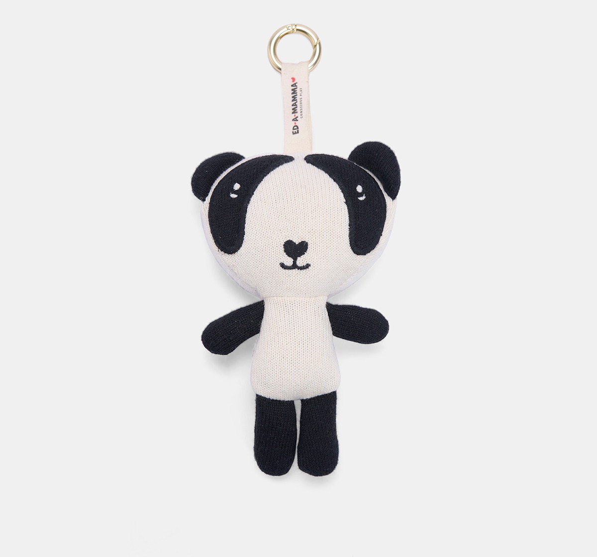 Ed-a-Mamma Flat knit Blue key chain Panda doll