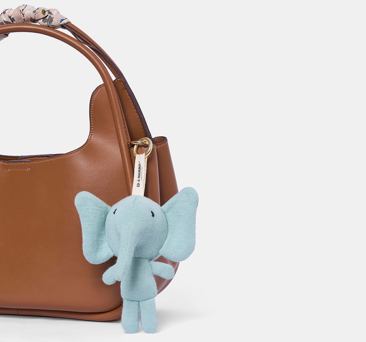 Ed-a-Mamma Flat knit Multi Color key chain Elephant doll