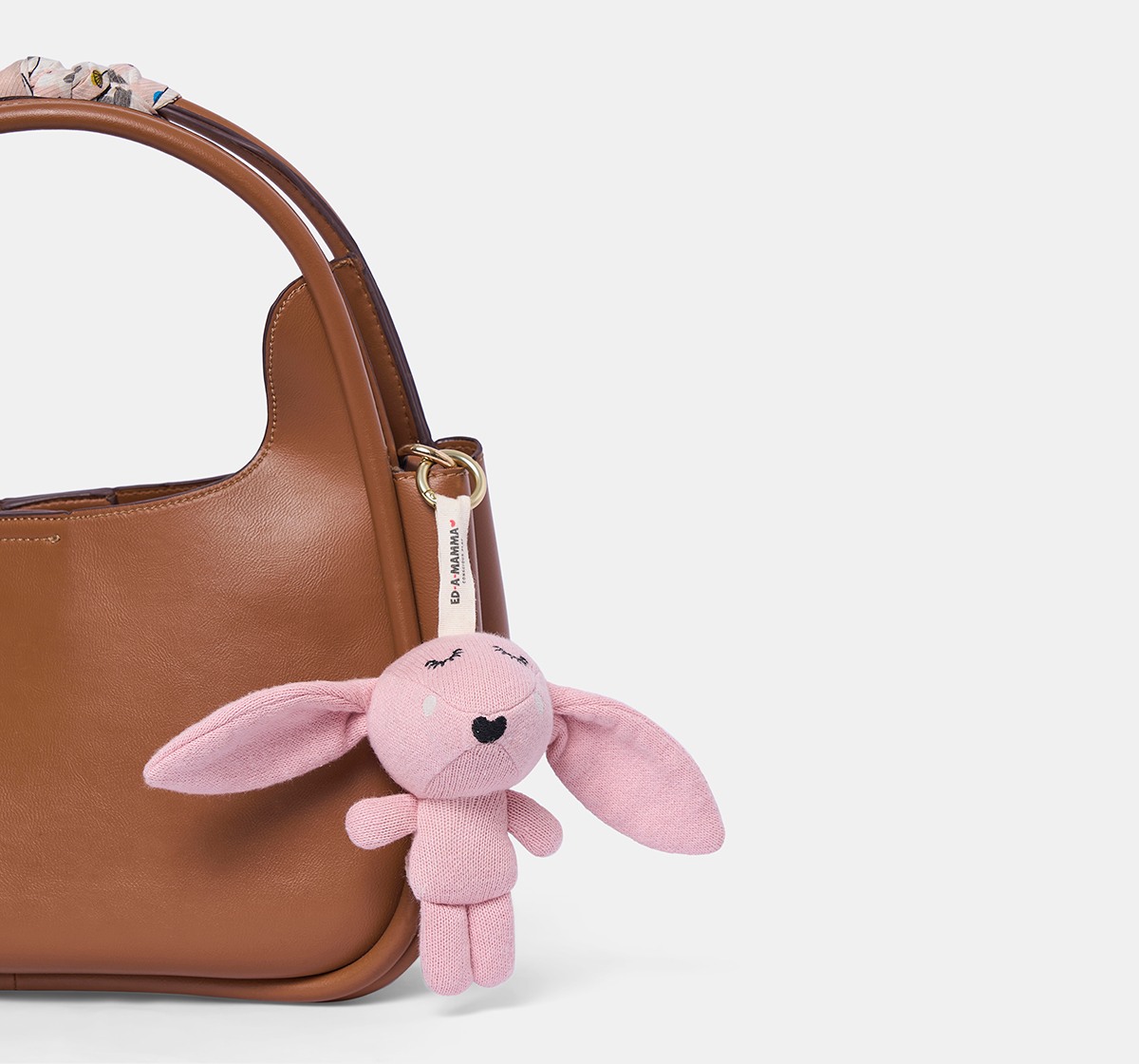 Ed-a-Mamma Flat knit Blue key chain Bunny doll