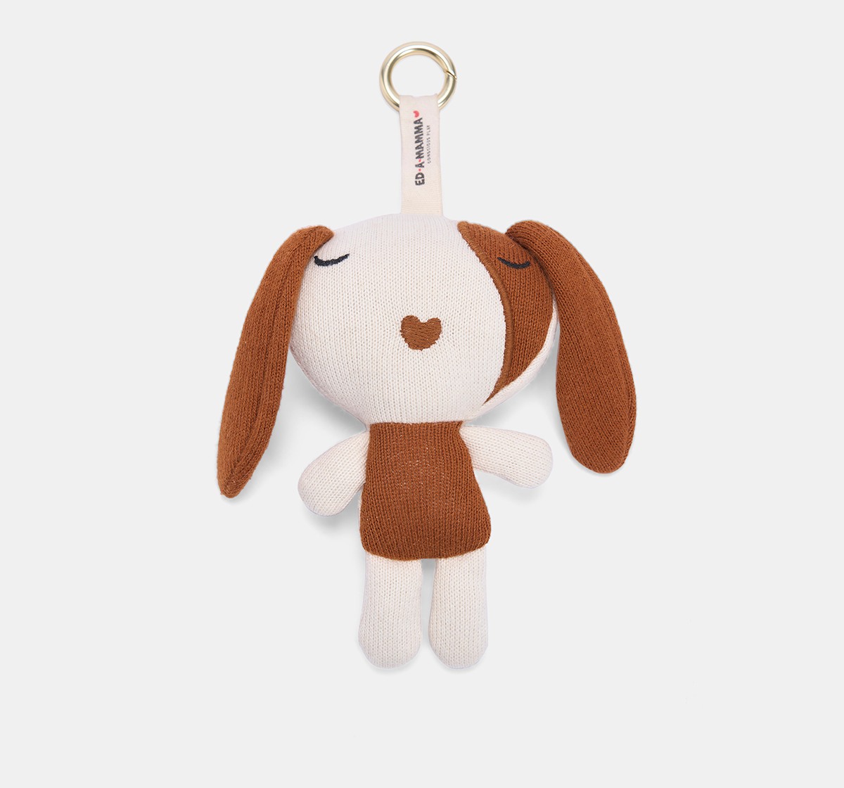 Ed-a-Mamma Flat knit Blue key chain Dog doll