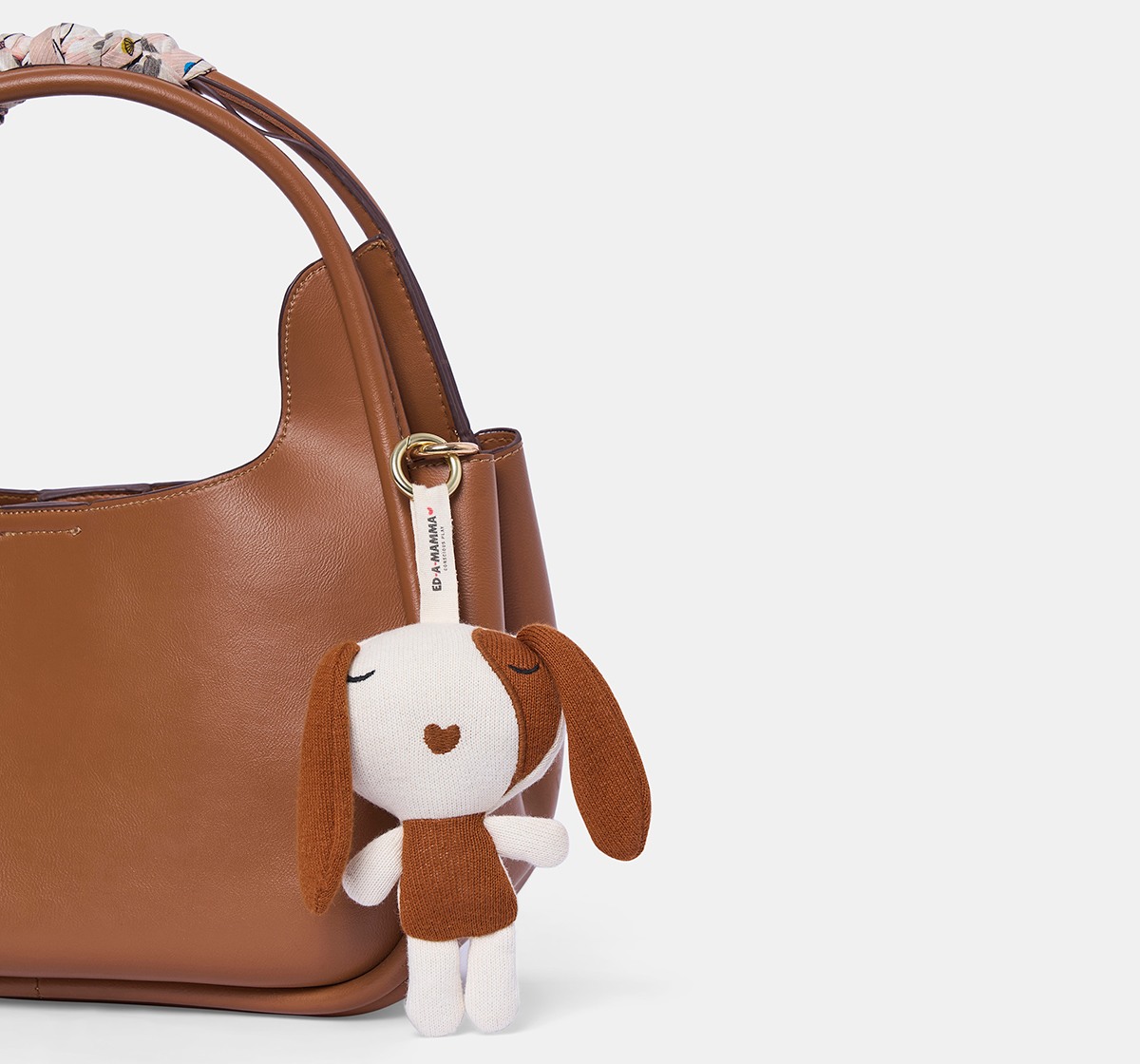 Ed-a-Mamma Flat knit Blue key chain Dog doll