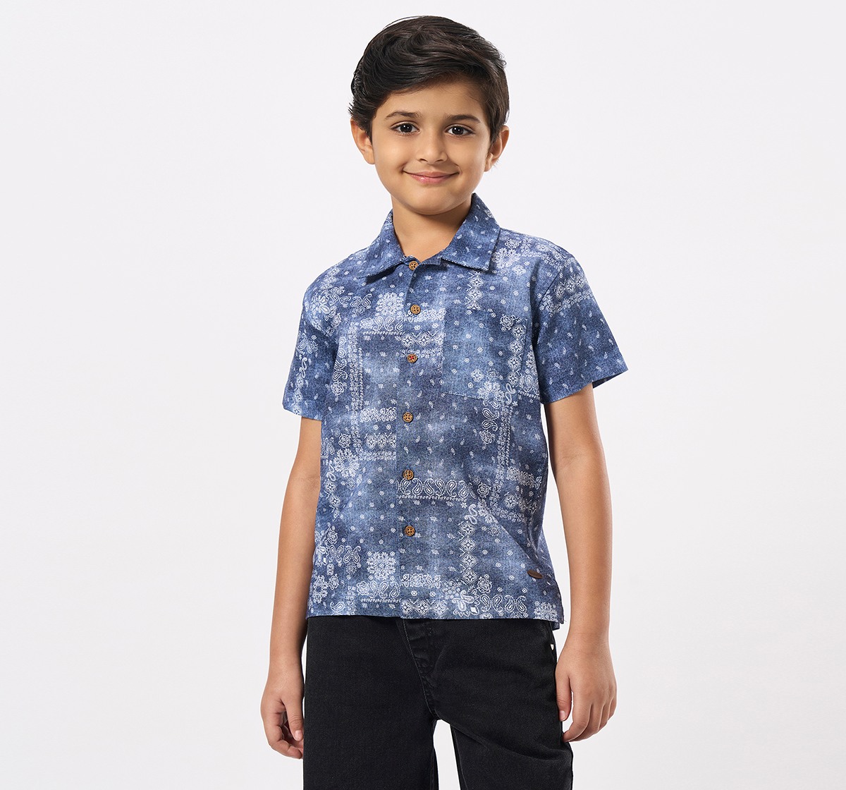 Ed-a-Mamma Kids Boys Shirts Dark Blue