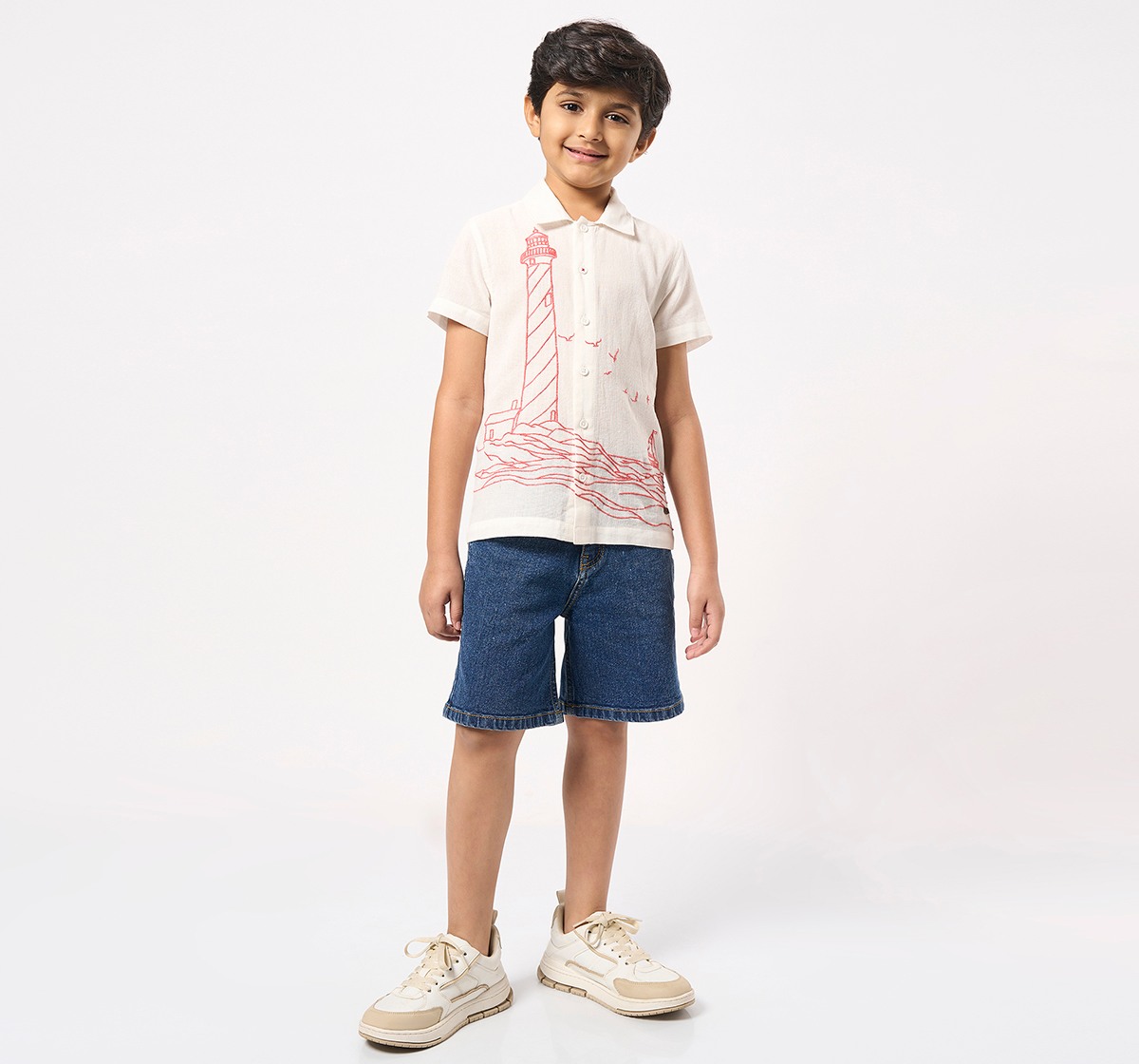 Ed-a-Mamma Kids Boys Shirts White