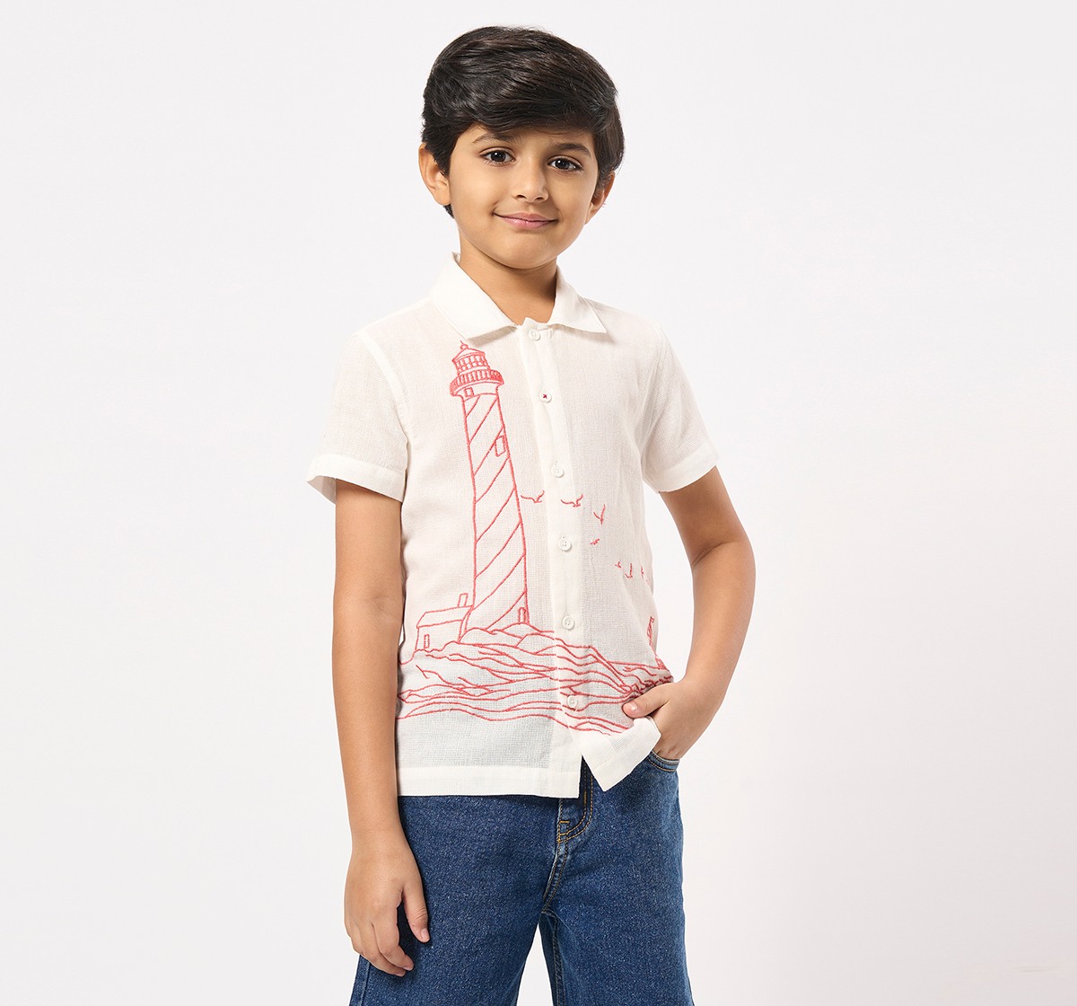 Ed-a-Mamma Kids Boys Shirts White