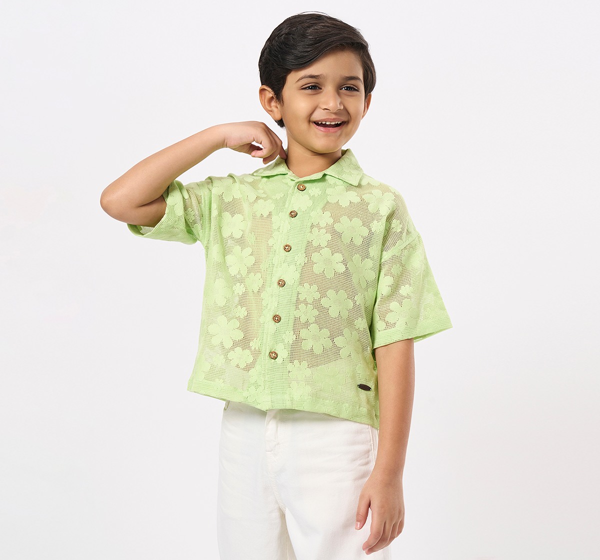 Ed-a-Mamma Kids Boys Shirts Green