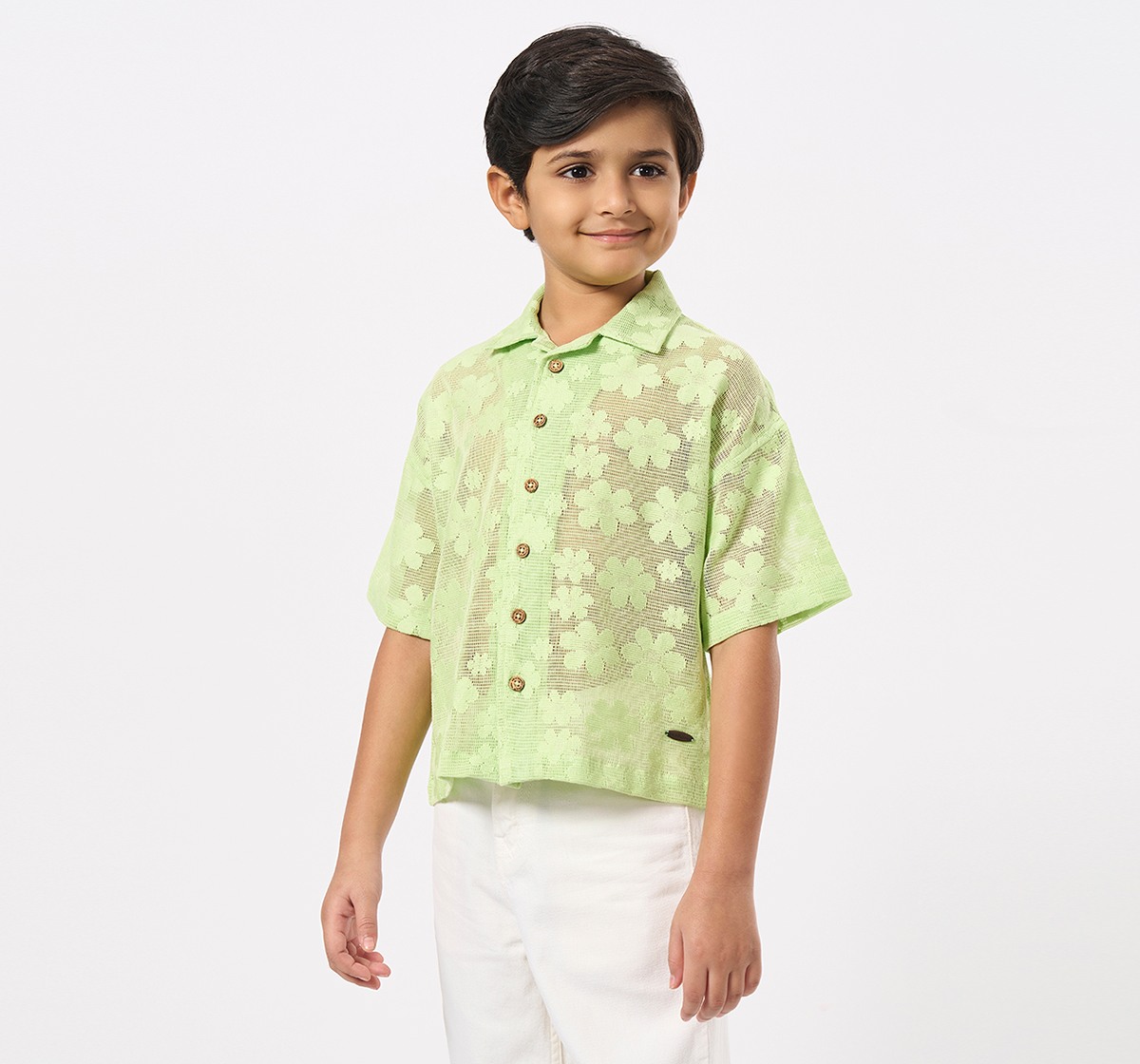 Ed-a-Mamma Kids Boys Shirts Green