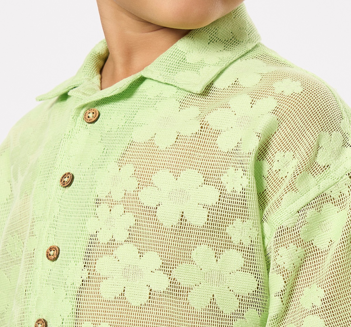 Ed-a-Mamma Kids Boys Shirts Green