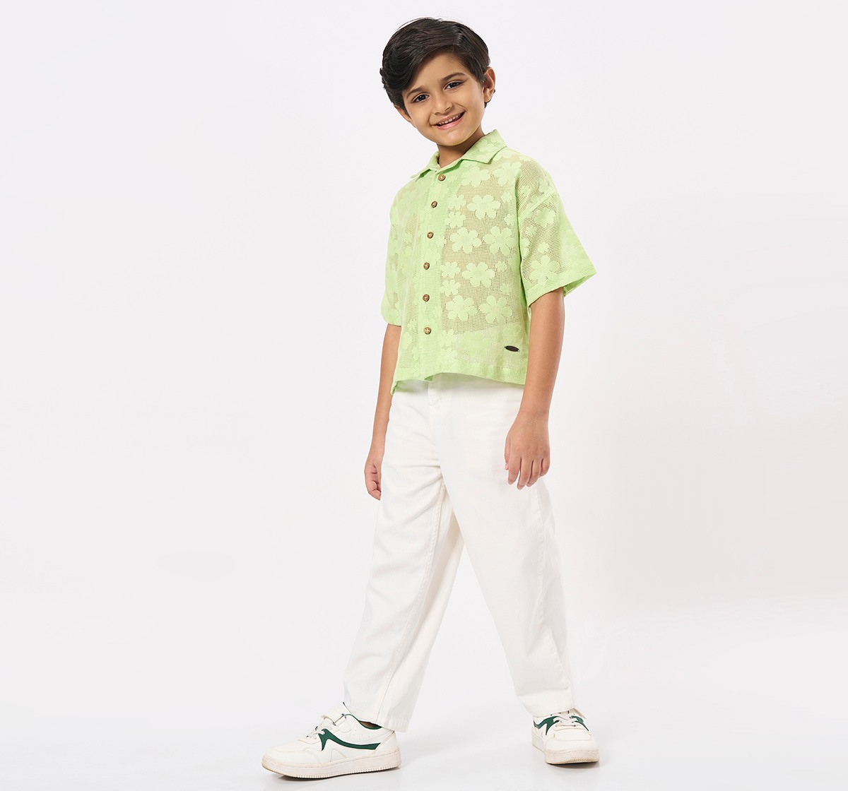 Ed-a-Mamma Kids Boys Shirts Green