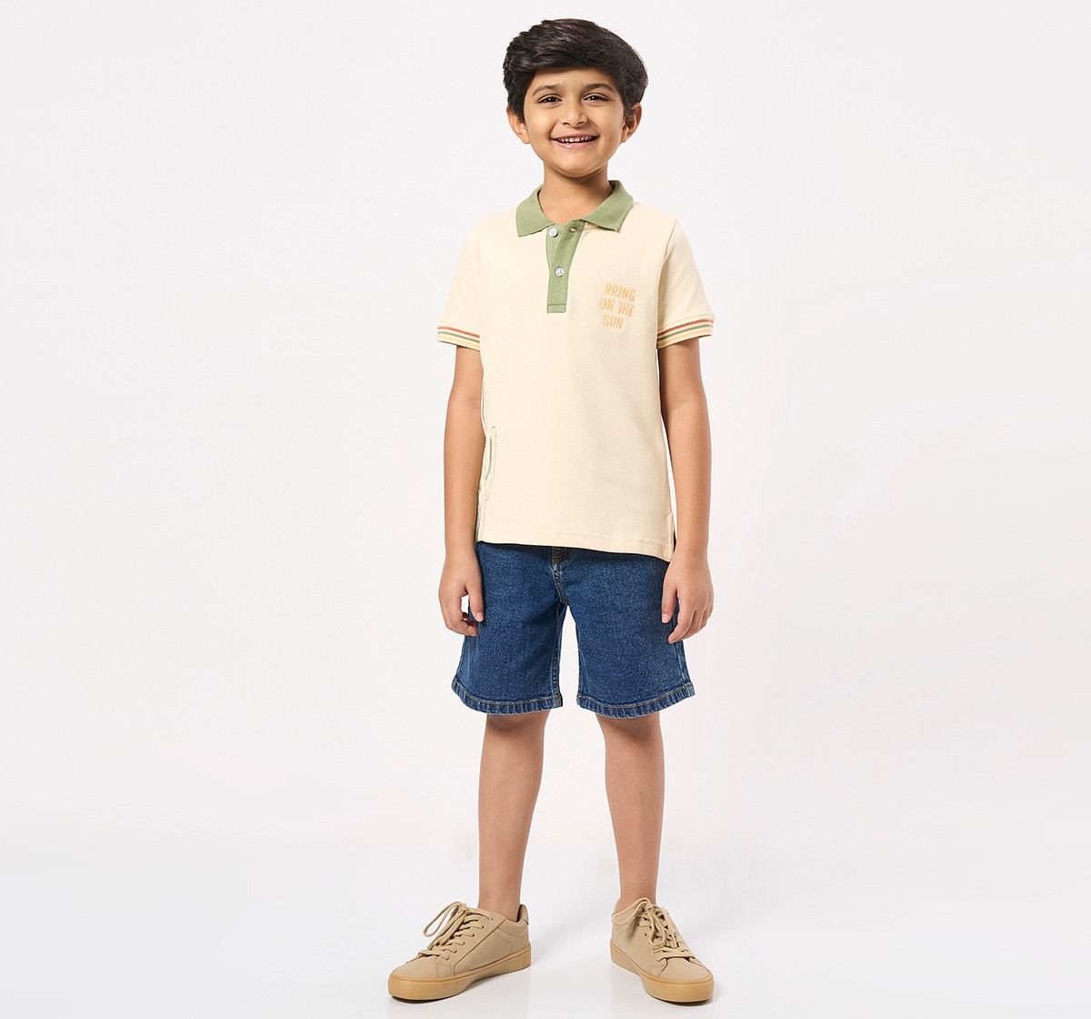 Ed-a-Mamma Kids Boys T-Shirt Off-White
