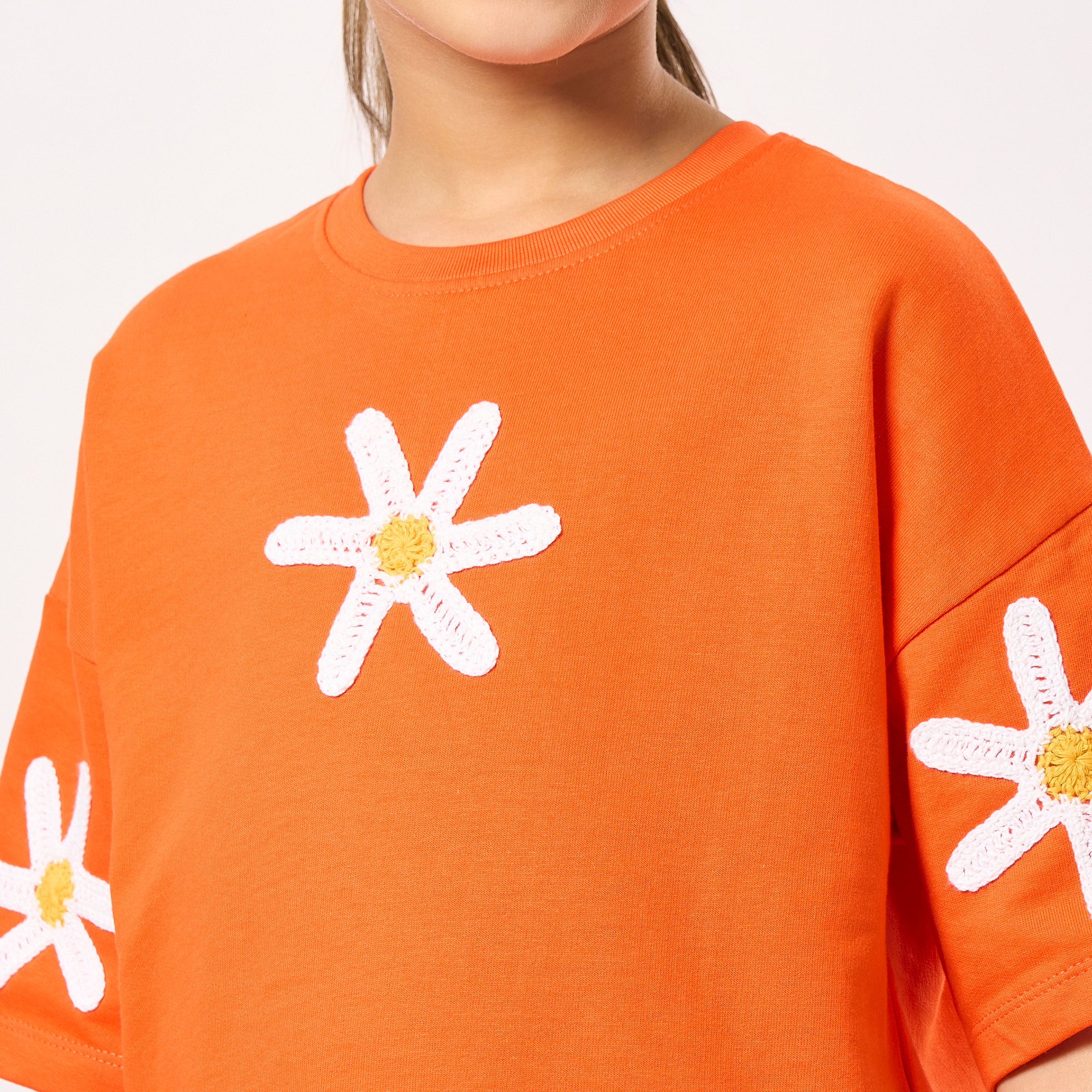 Ed-a-Mamma Kids Girls T-Shirt Orange
