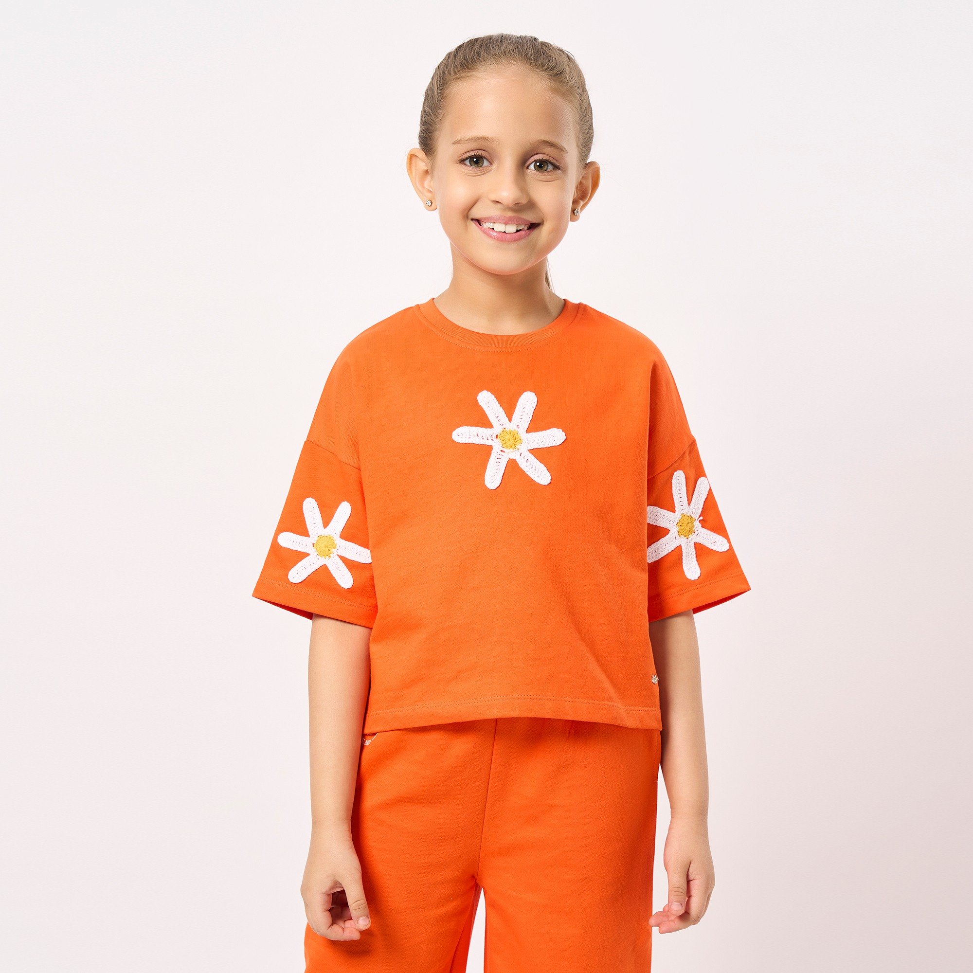 Ed-a-Mamma Kids Girls T-Shirt Orange
