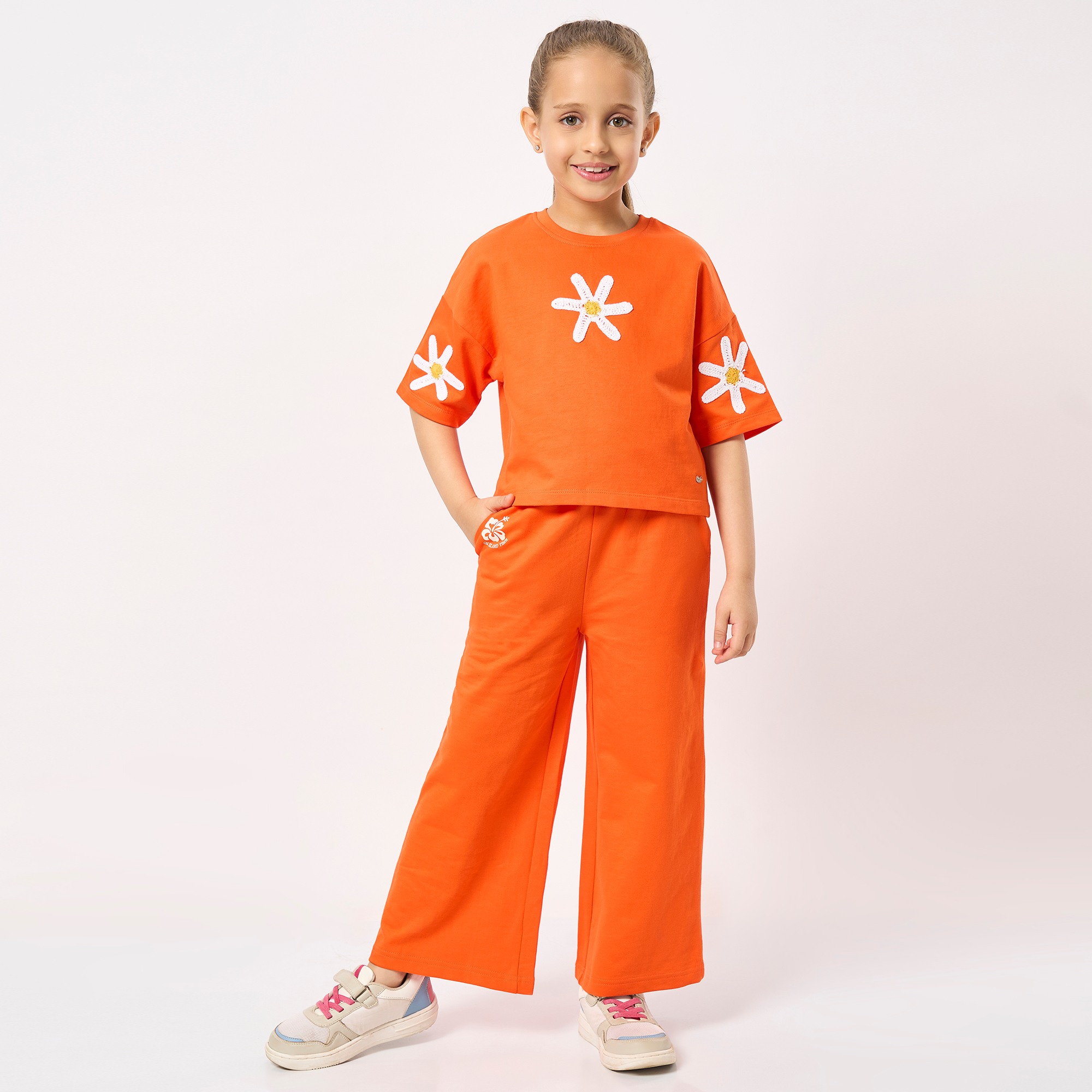 Ed-a-Mamma Kids Girls T-Shirt Orange