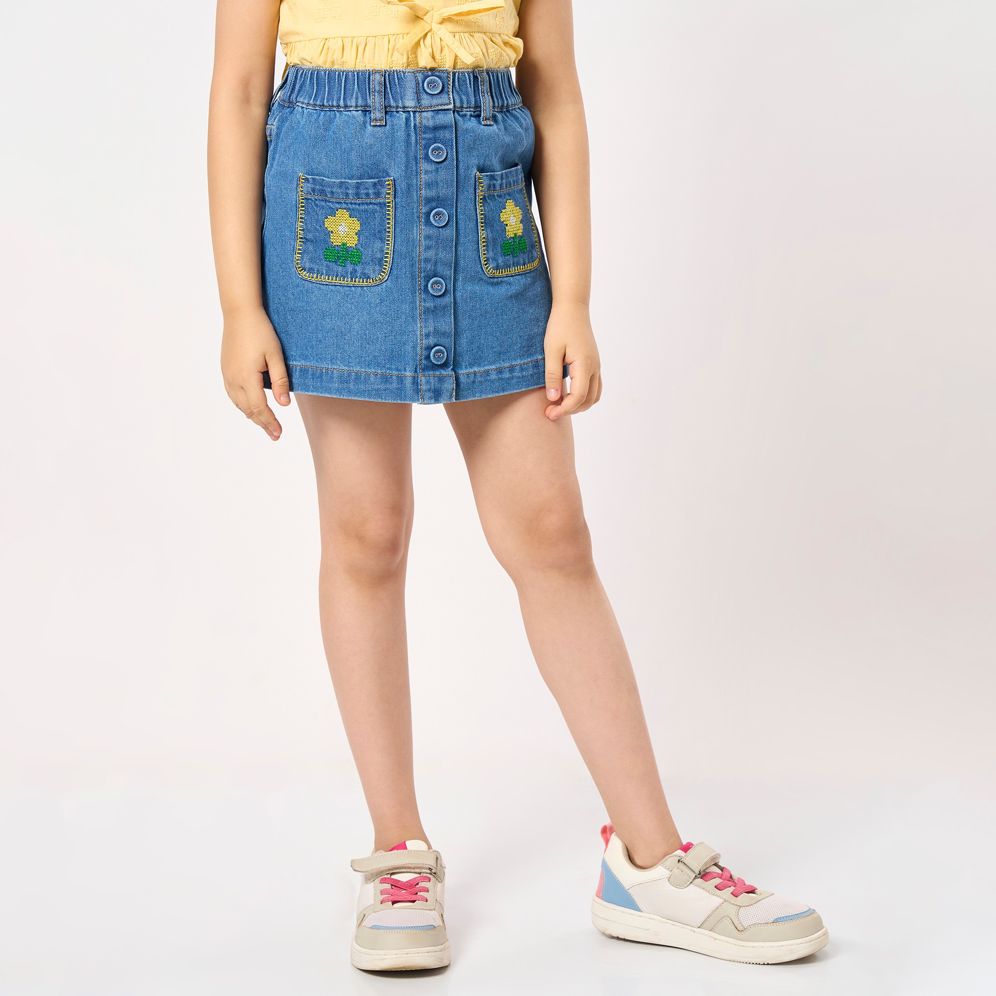 Ed-a-Mamma Kids Girls Skirt Mid Blue