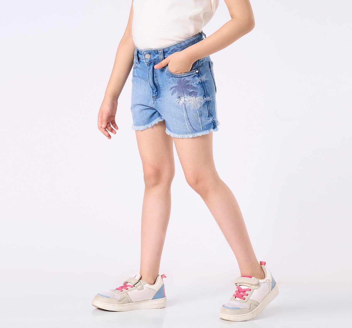 Ed-a-Mamma Kids Girls Shorts Mid Blue