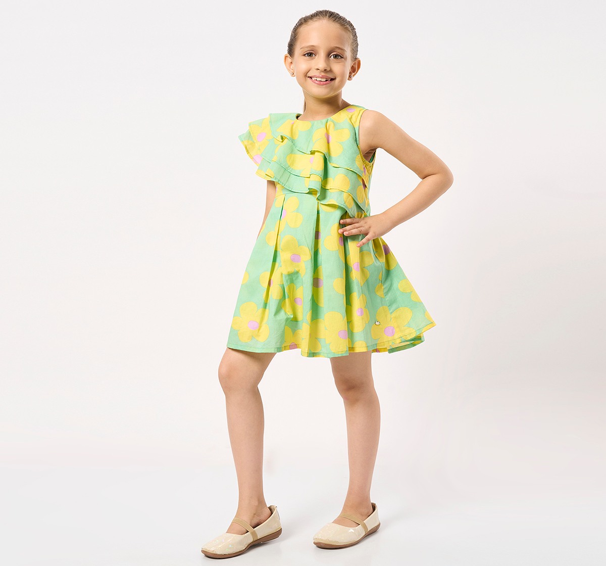 Ed-a-Mamma Kids Girls Dress Green