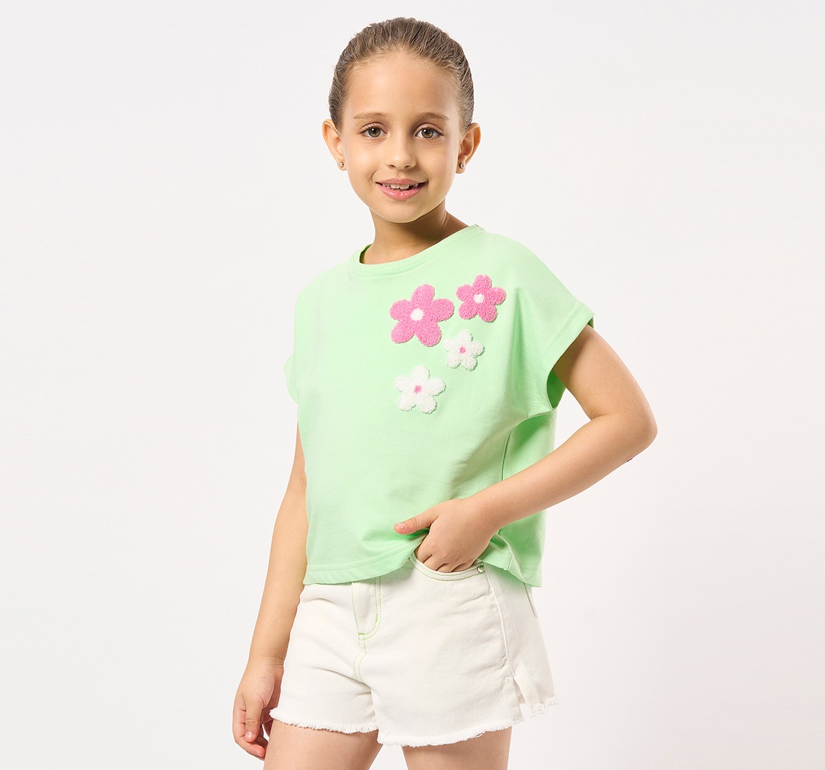 Ed-a-Mamma Kids Girls T-Shirt Green