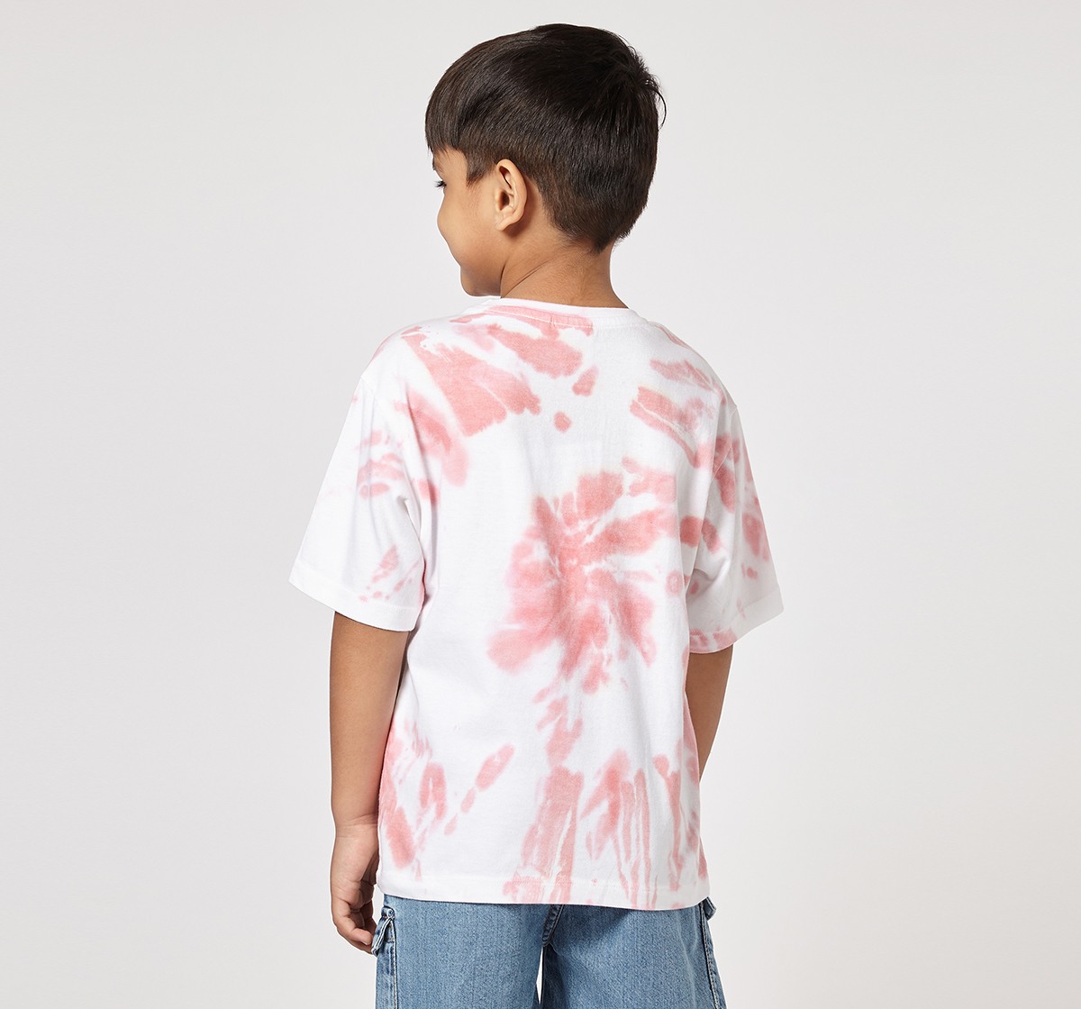 Ed-a-Mamma Unisex Cotton Round Neck 3D Embossed T-Shirt | Half Sleeve Casual Wear | Soft & Comfortable Kids Tee (Pink)