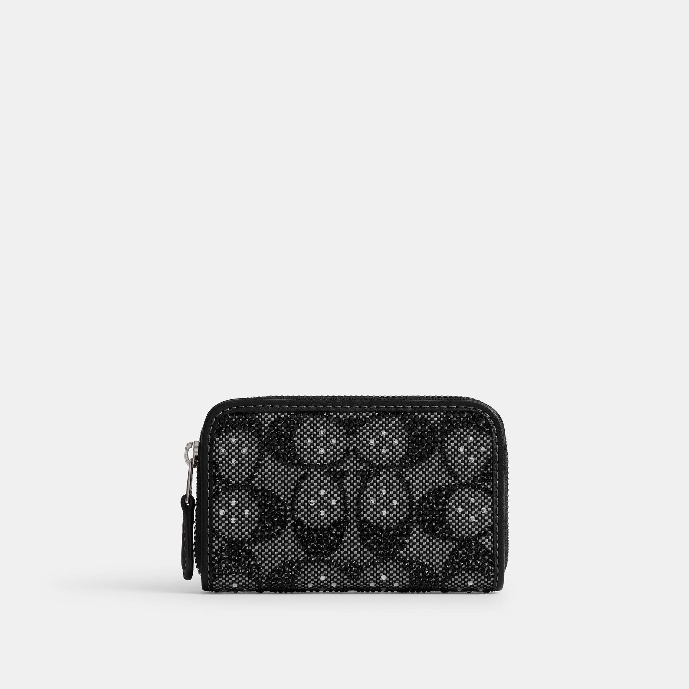 Essential Small Zip Around Card Case In Crystal Signature Jacquard
