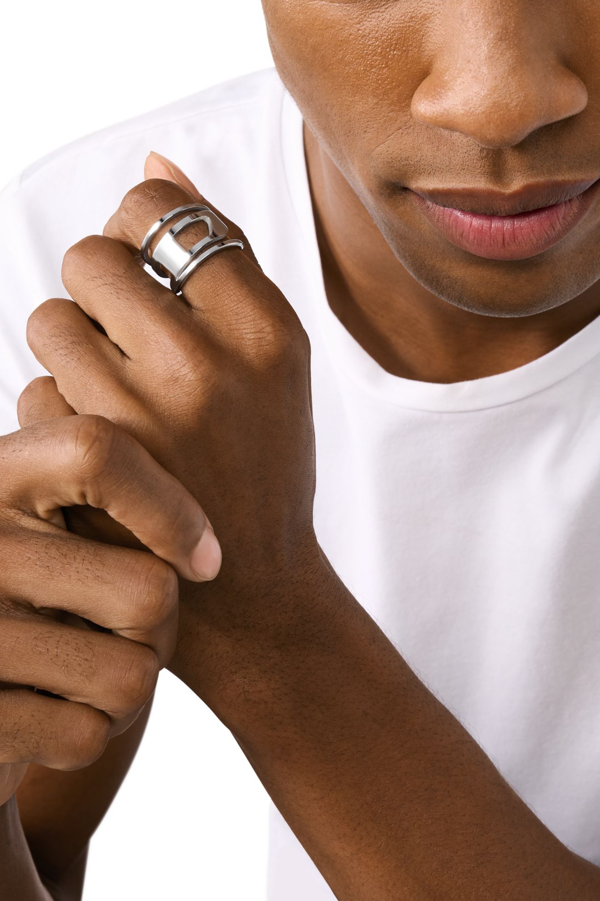 Silver DX1548040 - Stainless Steel Band Ring