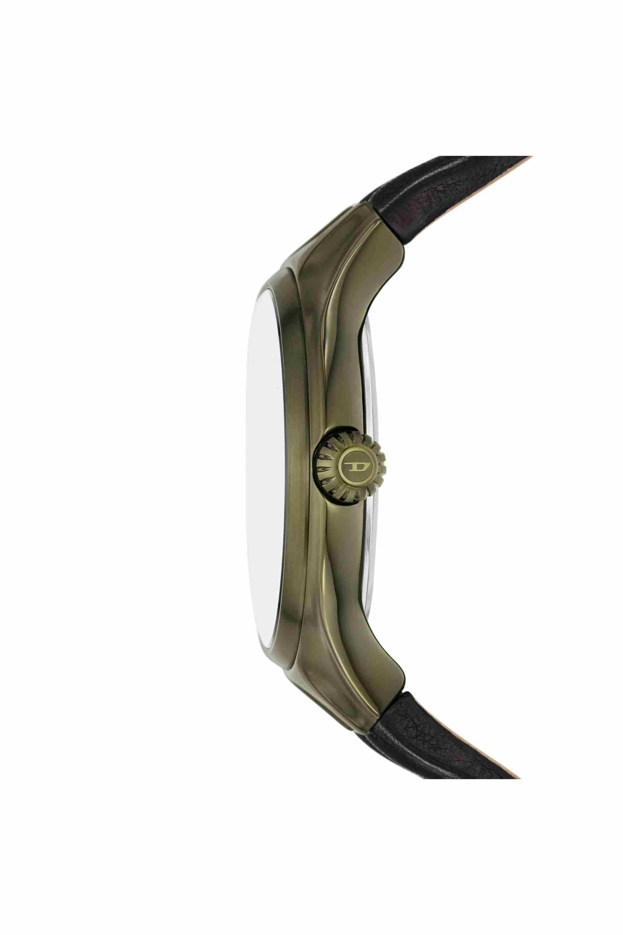 Black Streamline Three-Hand Black Leather Watch