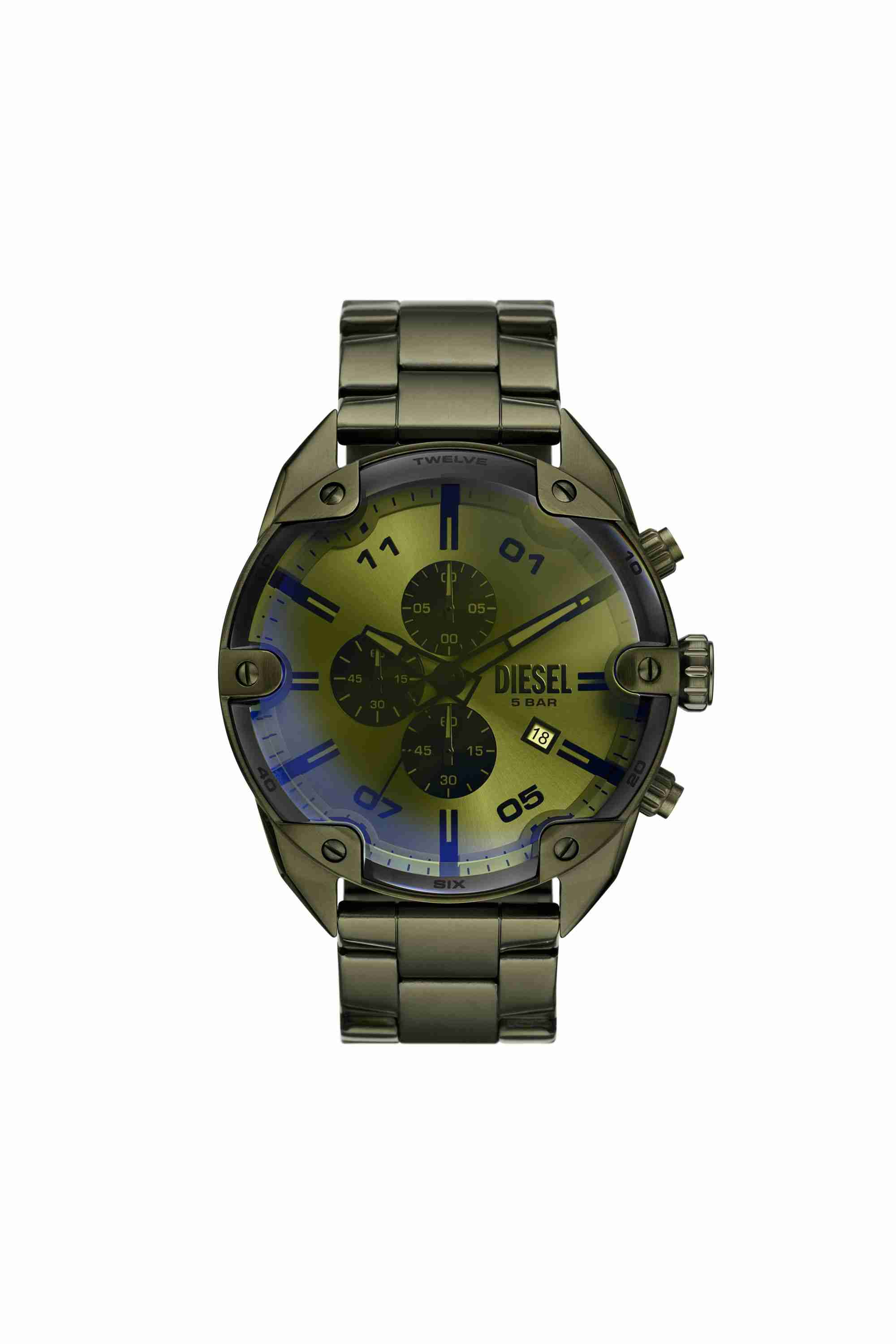 Green Spiked Green Stainless Steel Watch