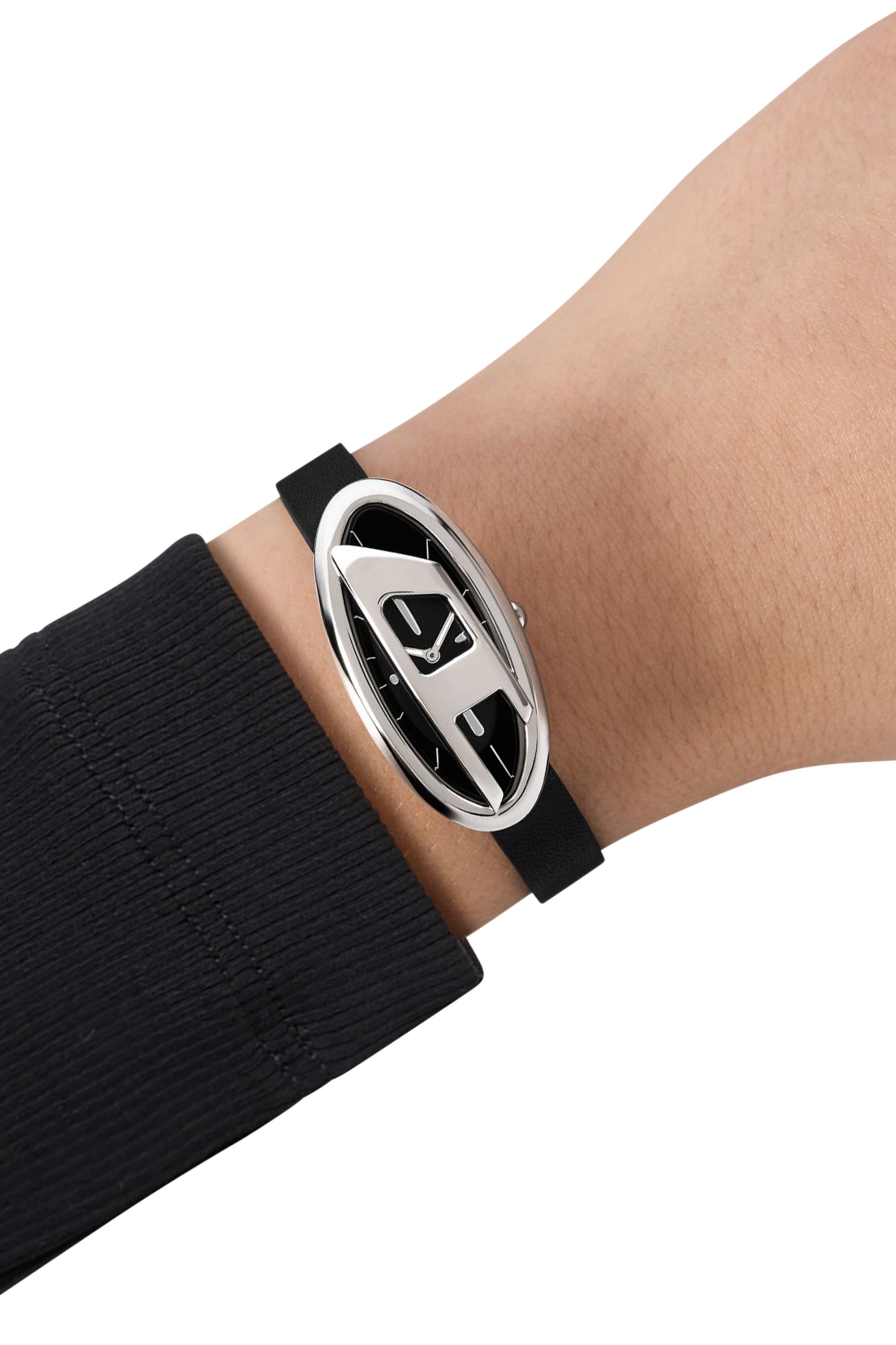 Black DZ5612 - D-Era Two -Hand Black Leather Watch