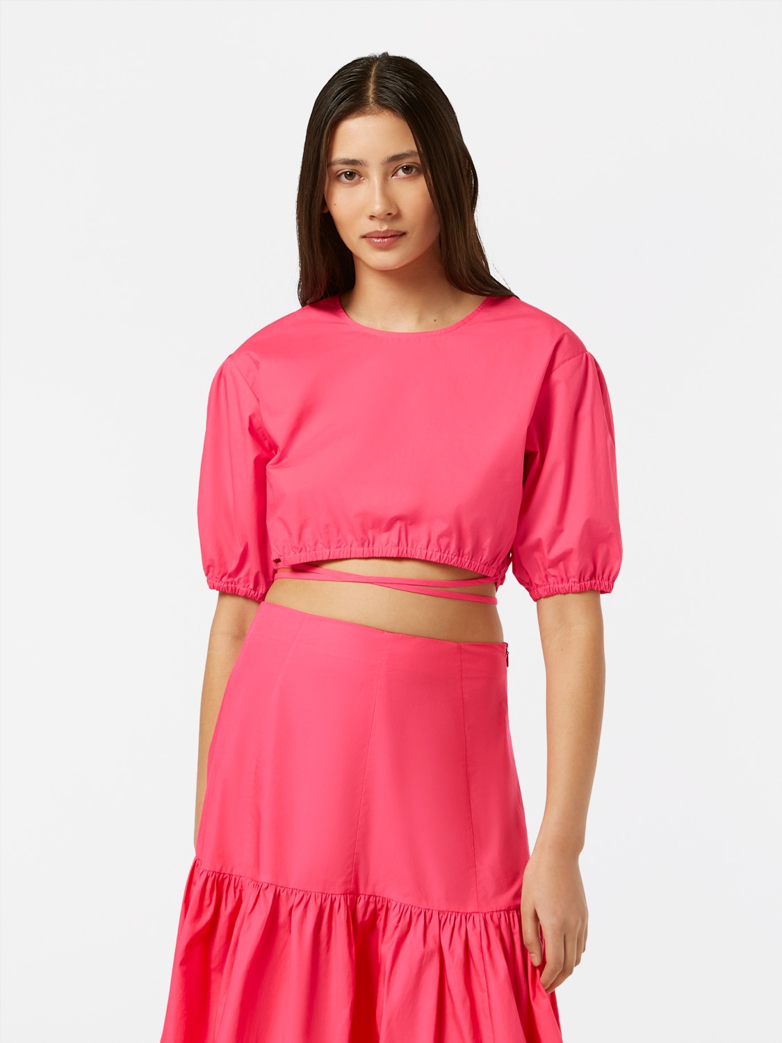 Cropped poplin top