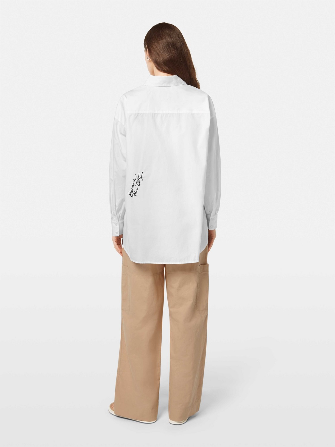 Embroidered poplin shirt