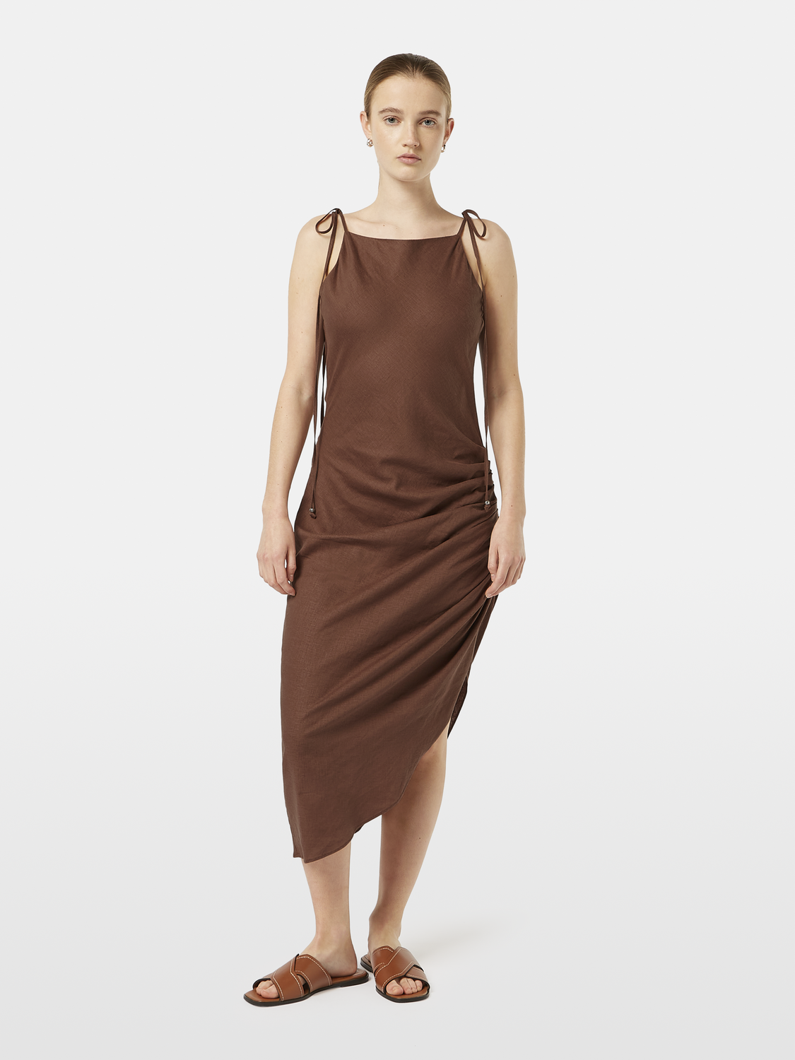 Linen Viscose printed mini dress