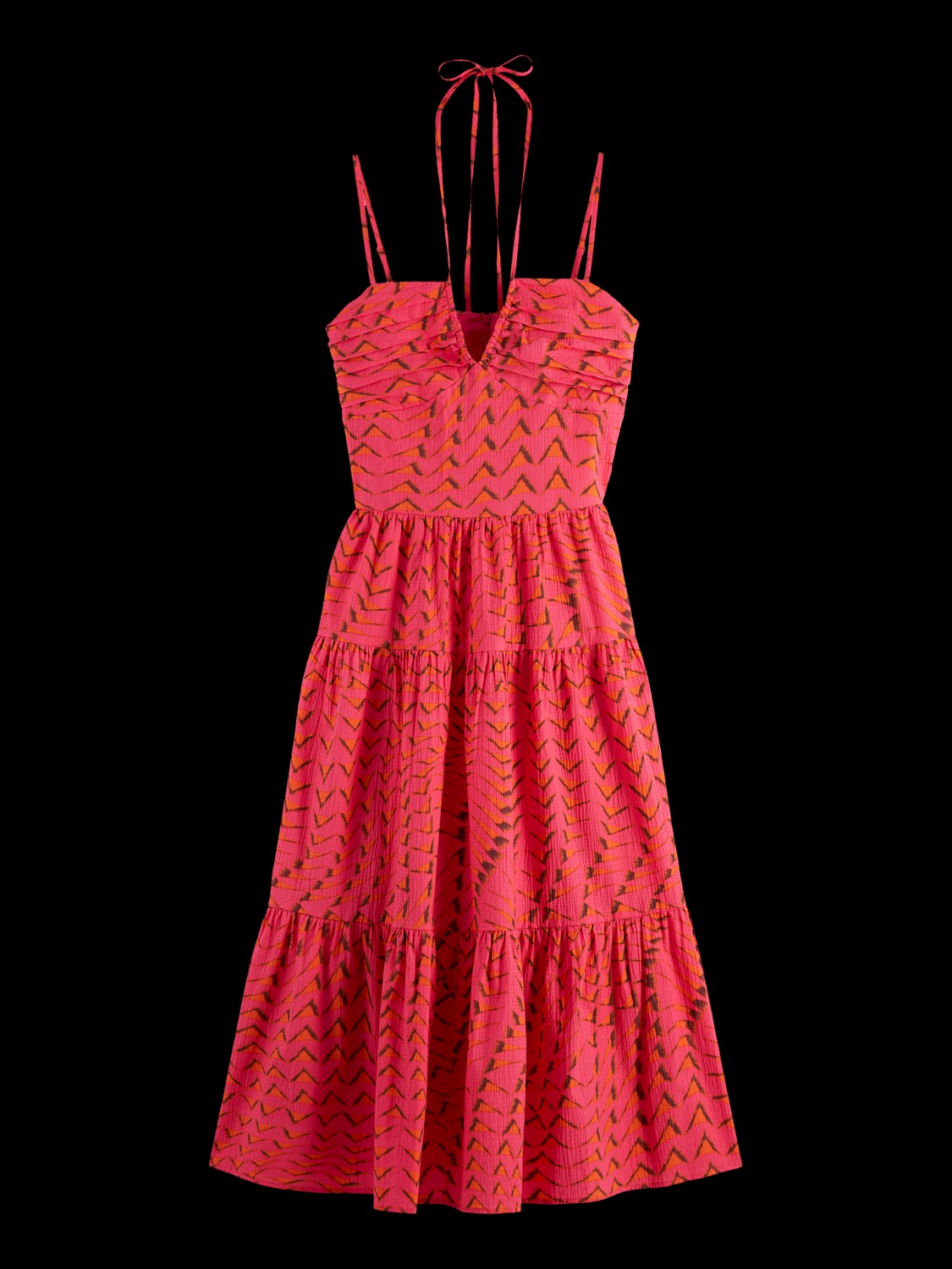 Cotton seersucker midi dress
