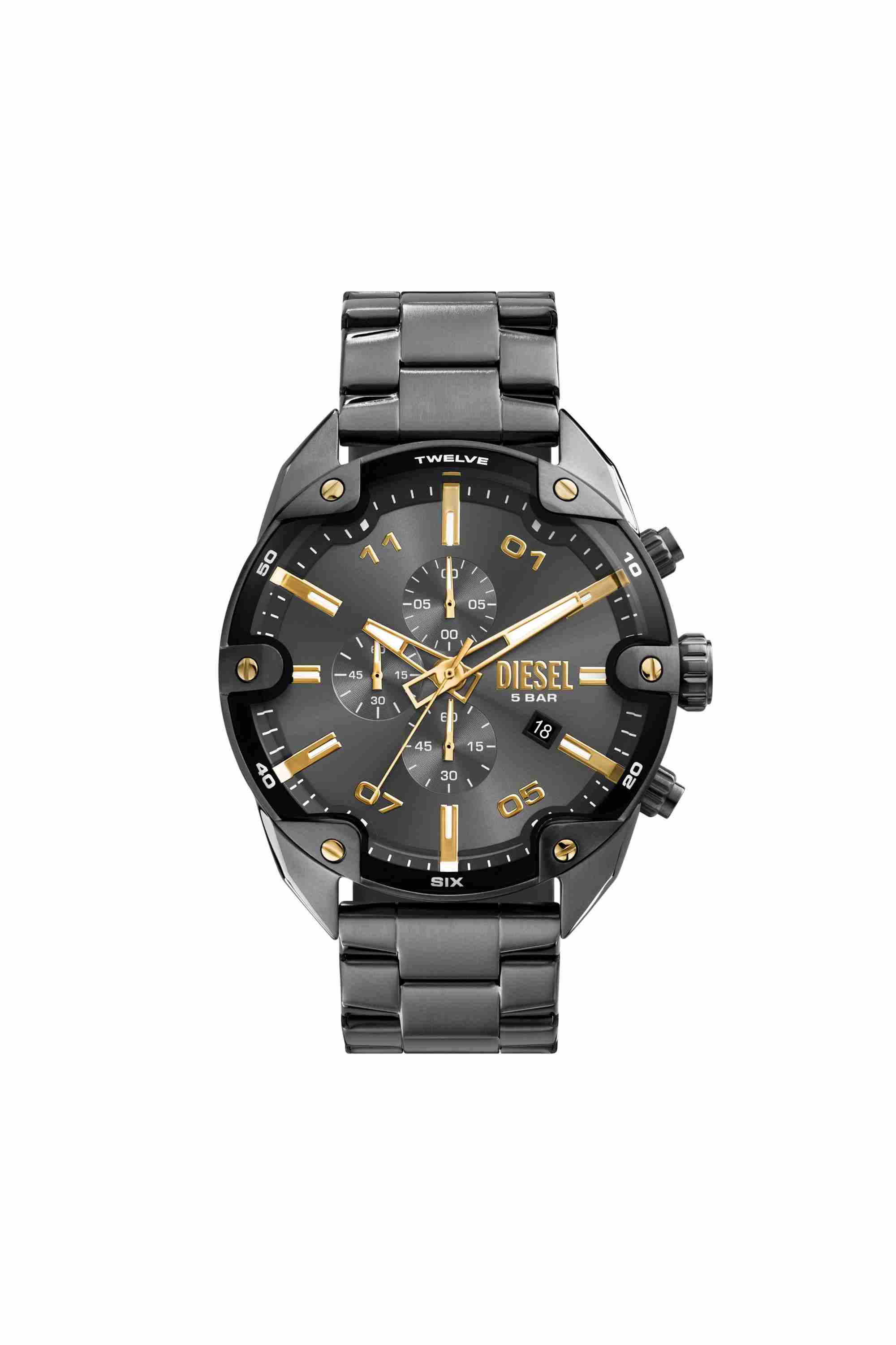 Grey Spiked Two-Tone Stainless Steel Watch