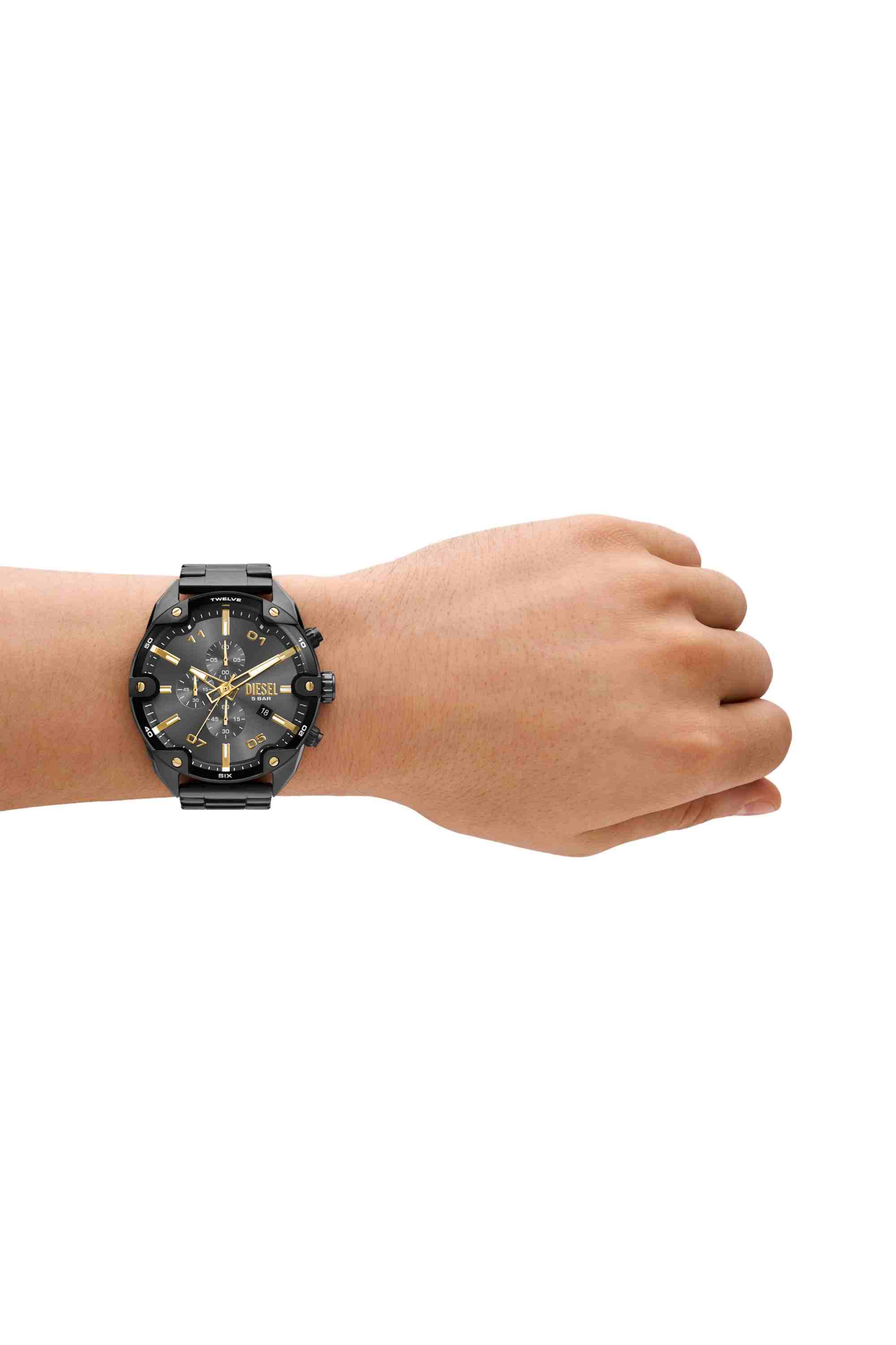 Grey Spiked Two-Tone Stainless Steel Watch