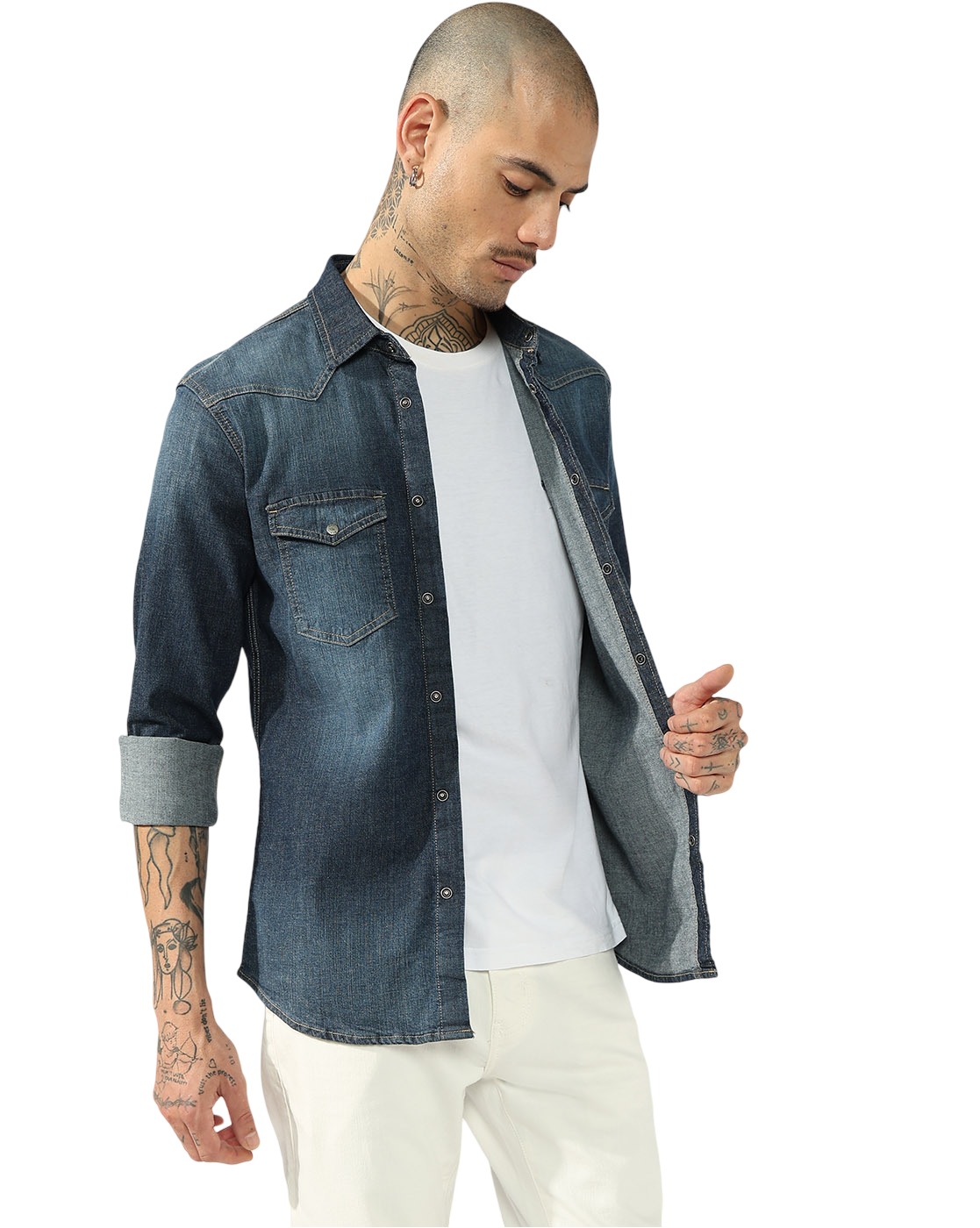 GAS | Men's long Sleeve dual pocket Denim Shirt