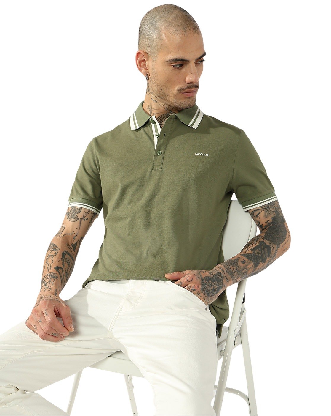 GAS | GAS Slim Fit Polo with Contrast Tipping