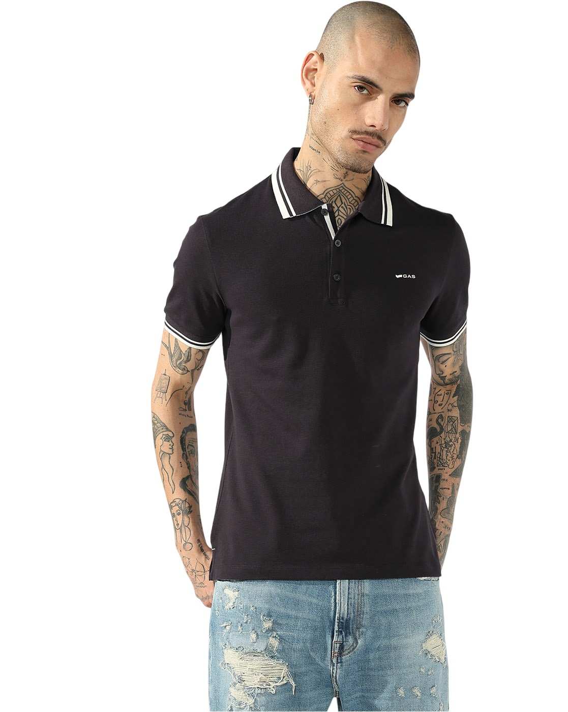 GAS | GAS Slim Fit Polo with Contrast Tipping