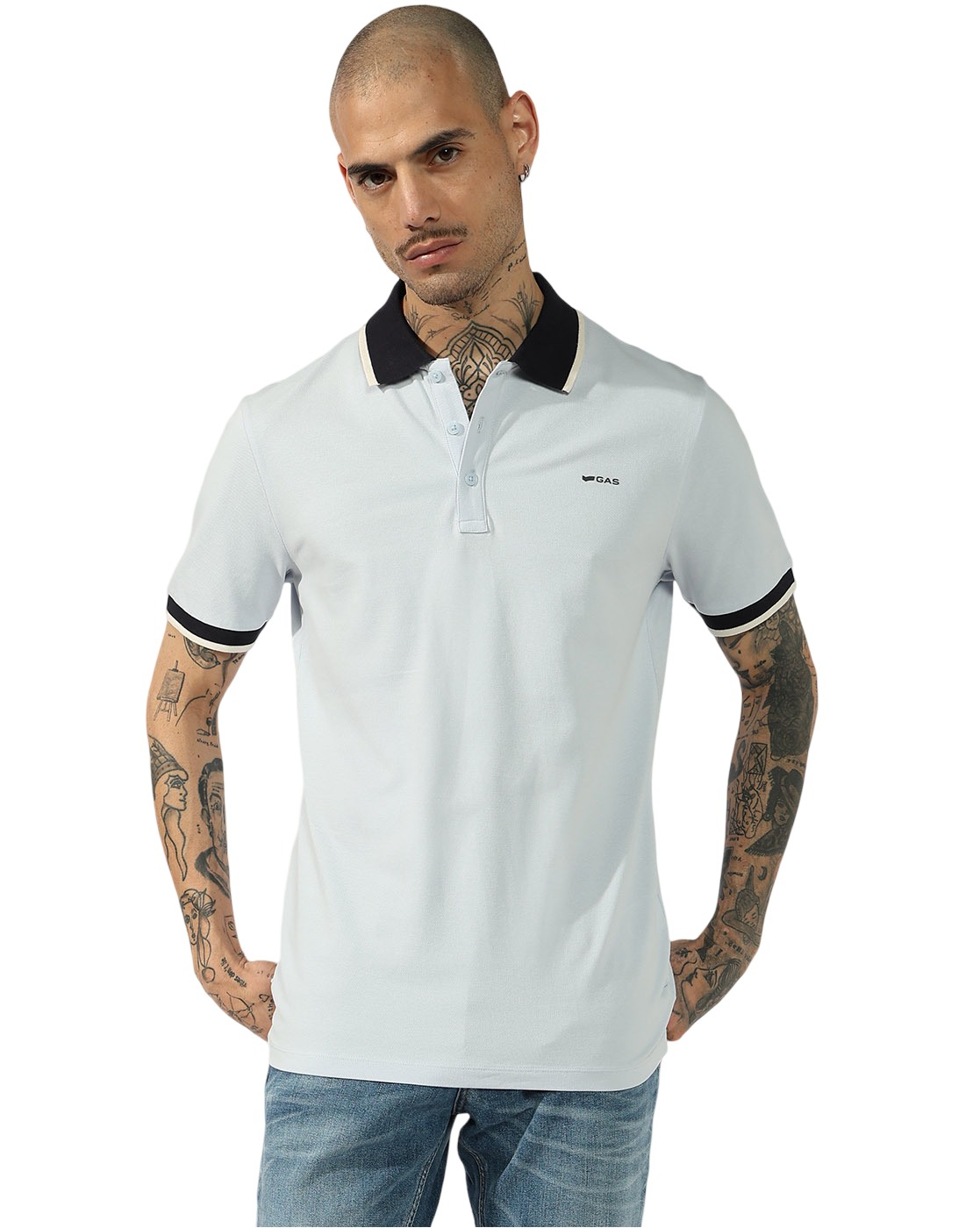 GAS | Slim Fit Contrast Collar Polo