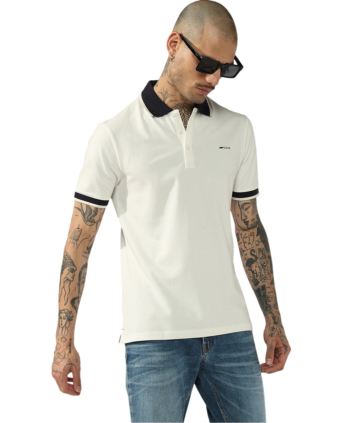 GAS | Slim Fit Contrast Collar Polo